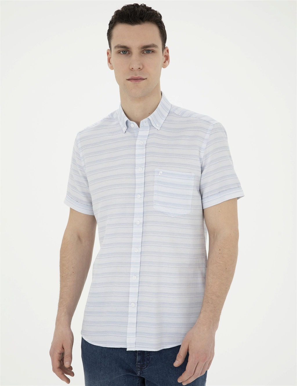 A__k Mavi Regular Fit K_sa Kollu G_mlek - Pierre cardin фото 3