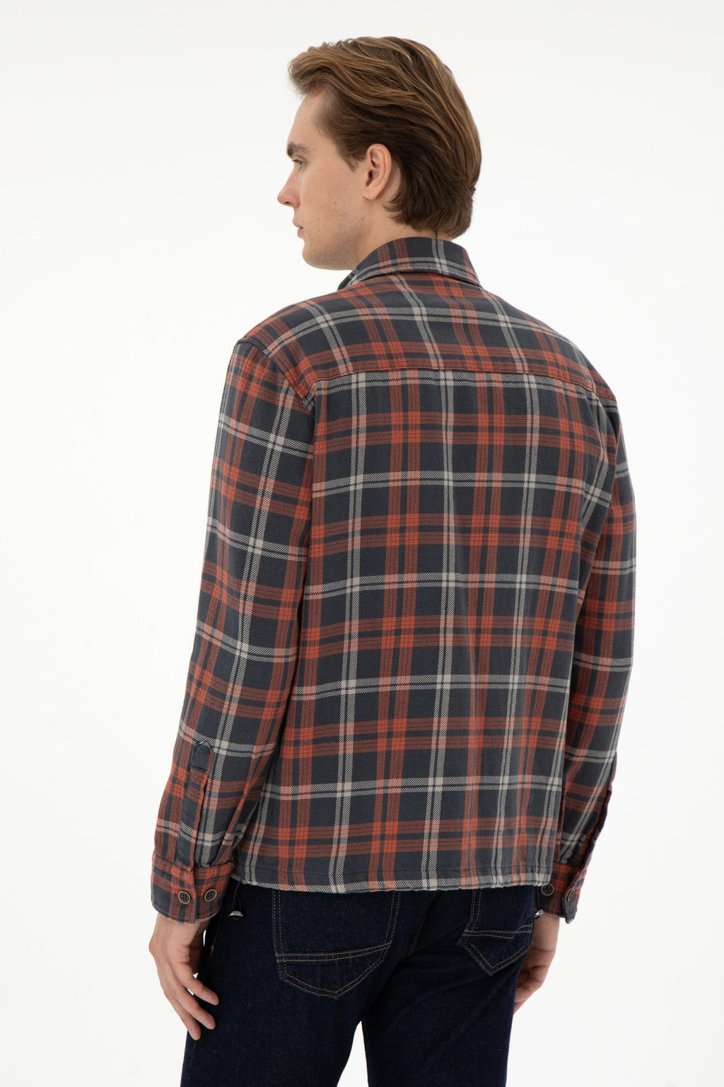 Мужская рубашка с длинным рукавом кирпичного цвета Неожиданная скидка в корзине - U.s. polo assn фото 5