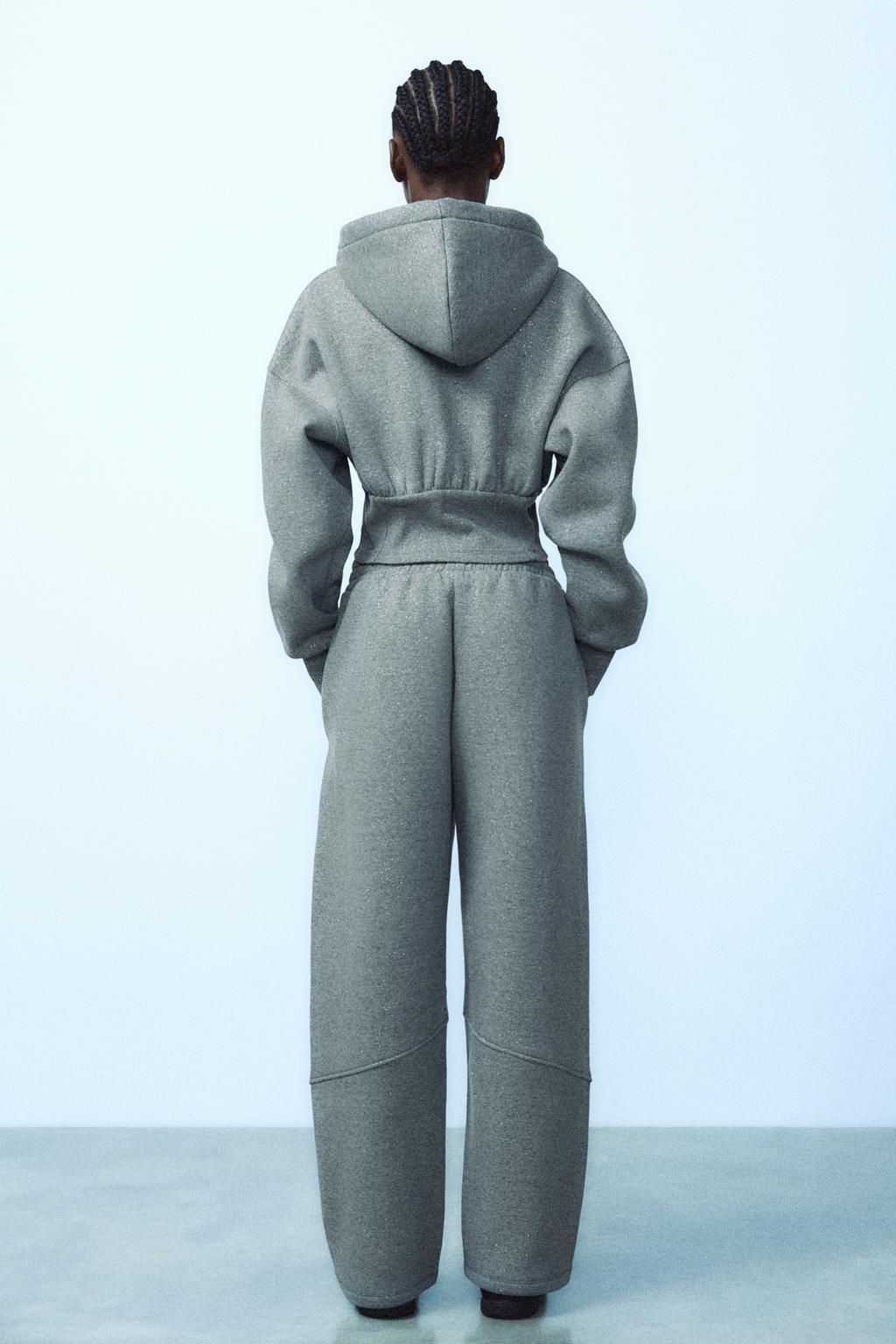 GLITTER CROPPED HOODIE - Zara фото 5