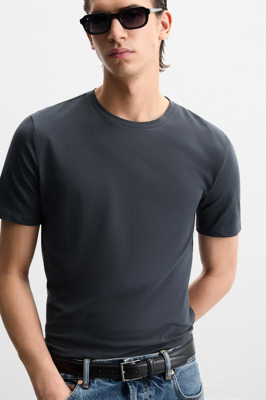 BASIC SLIM FIT T-SHIRT - Zara фото 38