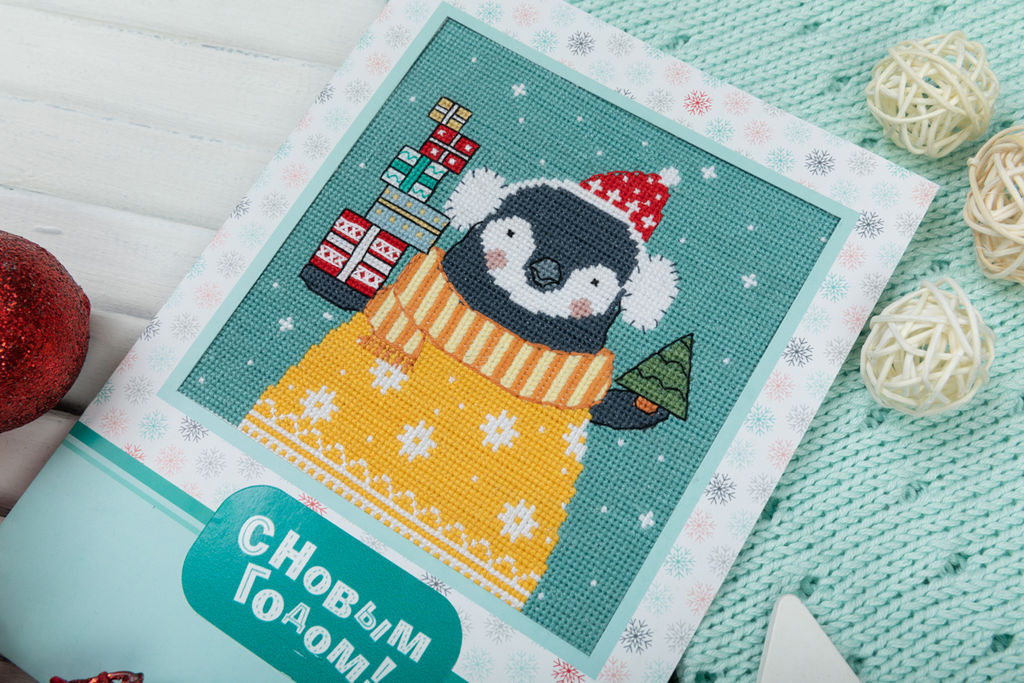 Набор для вышивания PANNA OT-7378 Открытка. День подарков 11.5 х 12 см