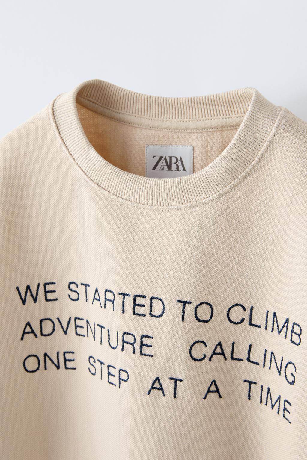 SLOGAN ISLEMELI DOKULU SWEATSHIRT - Zara фото 3