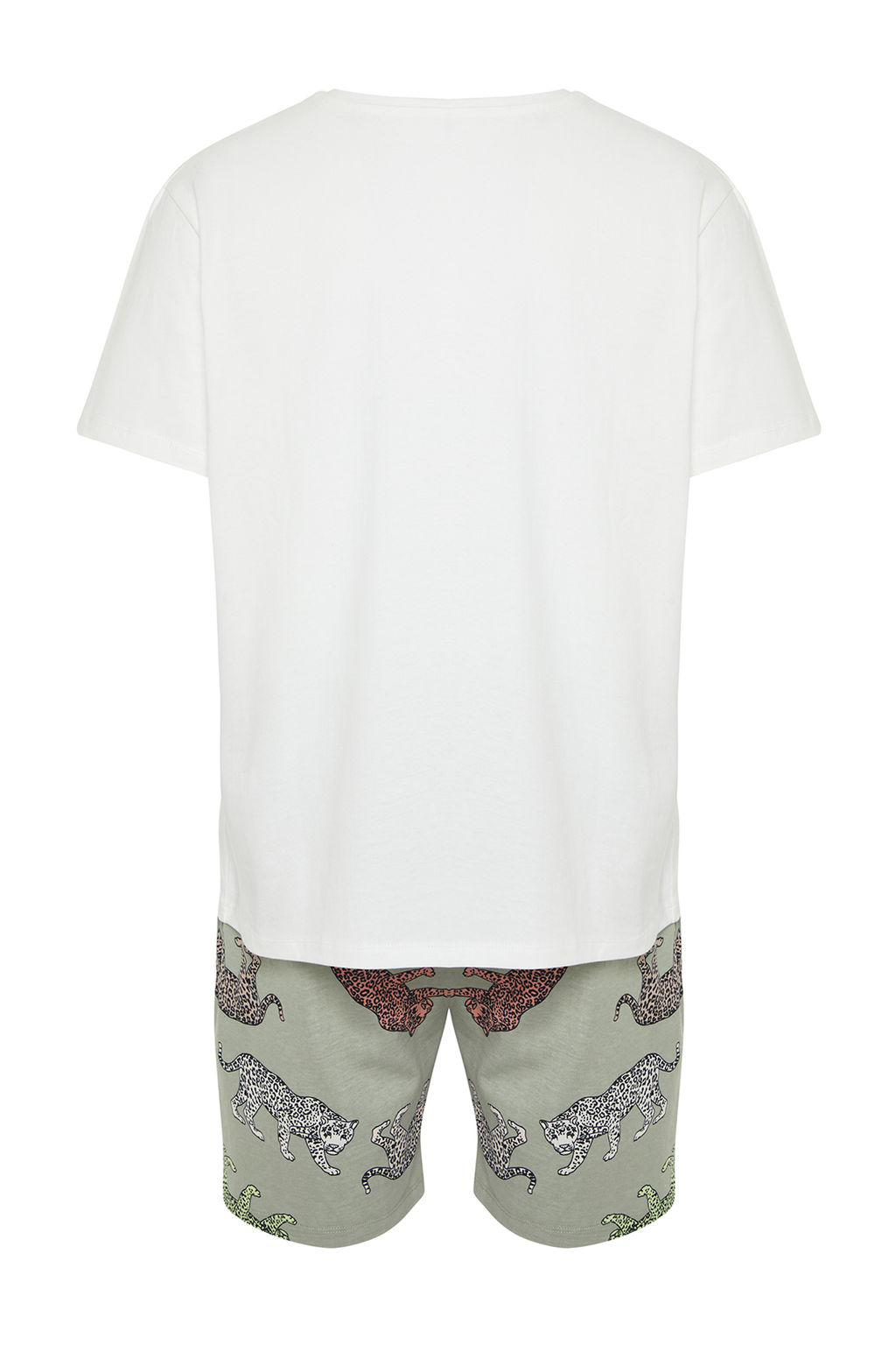 TRENDYOL MAN Ekru Regular Fit Hayvan Desenli Couple/Cift Orme Sortlu Pijama Tak?m? TMNSS24PT00015 - Trendyolmilla фото 8