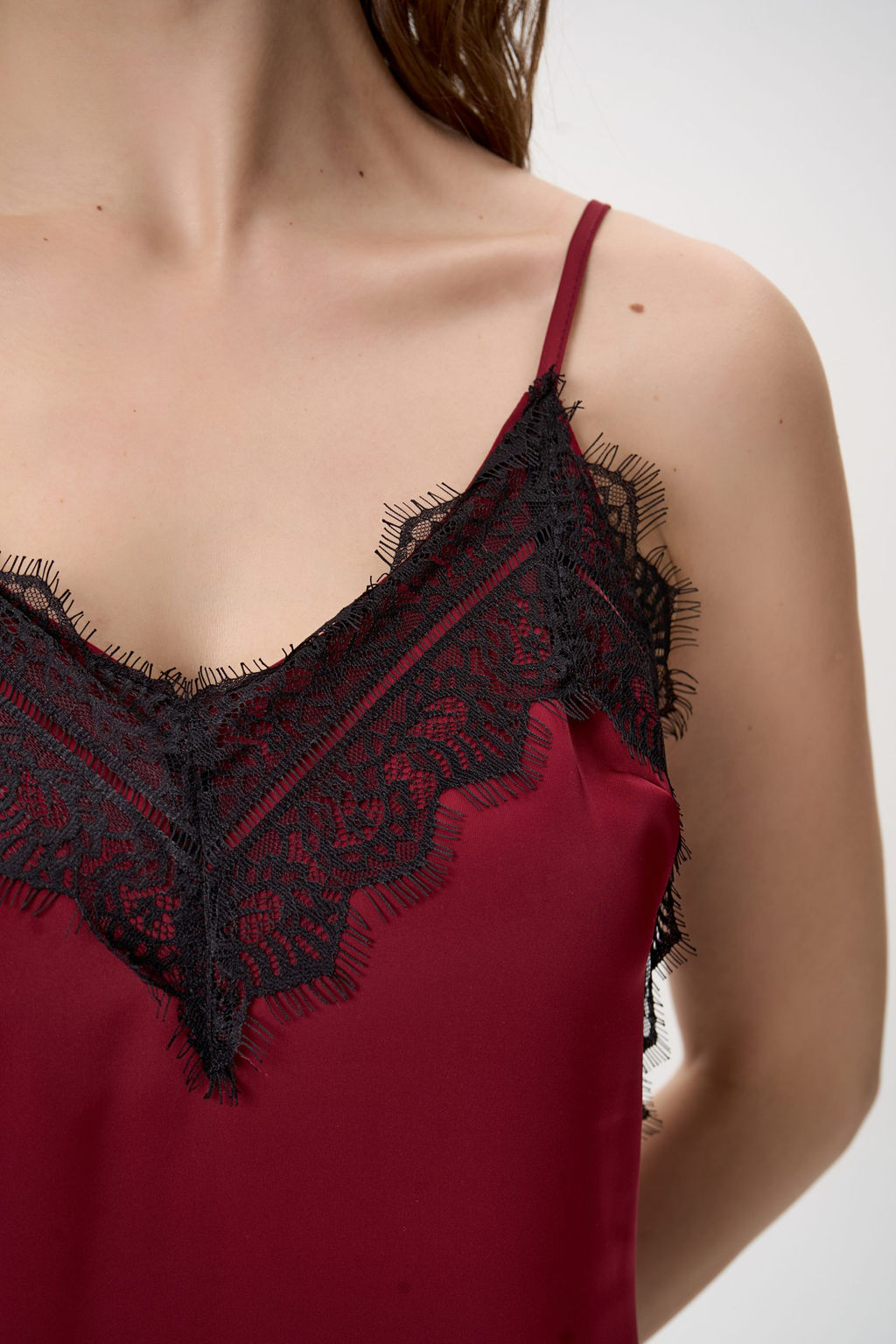 Платье  сорочка (бордовый)