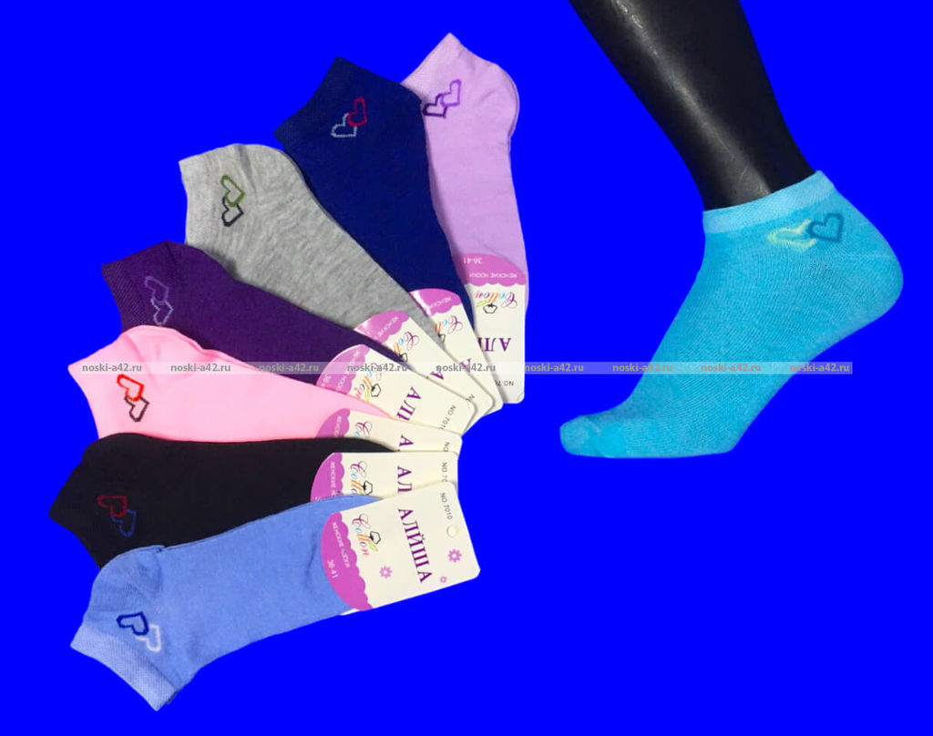 Цена за 12 пар. Следки женские "Сердце"