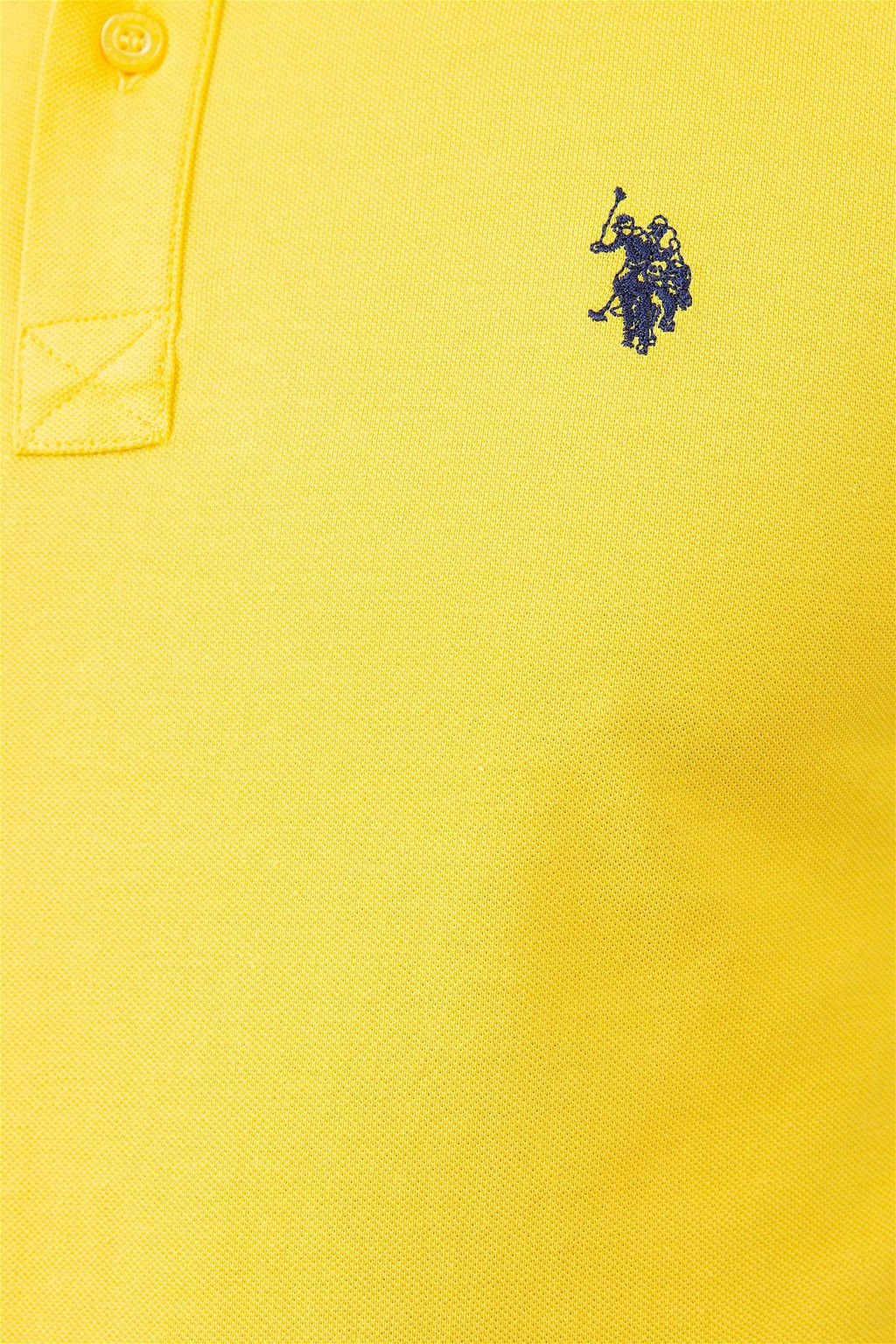 Мужская желтая базовая футболка с воротником-поло Неожиданная скидка в корзине - U.s. polo assn фото 5