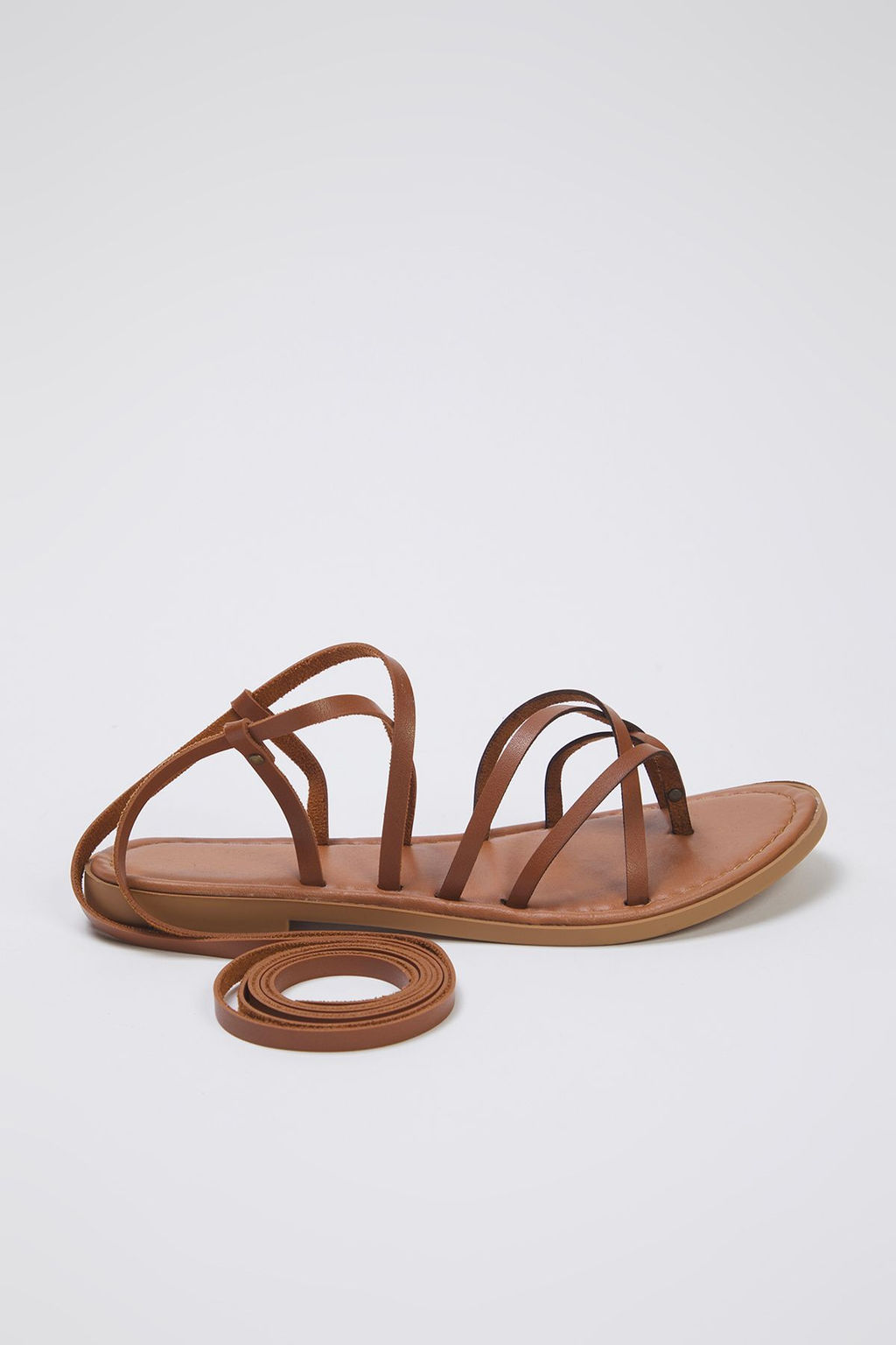 Trendyol Shoes Taba Bilekten Baglamal? Parmak Aras? Kad?n Sandalet TAKSS25SD00021 - Trendyolmilla фото 8