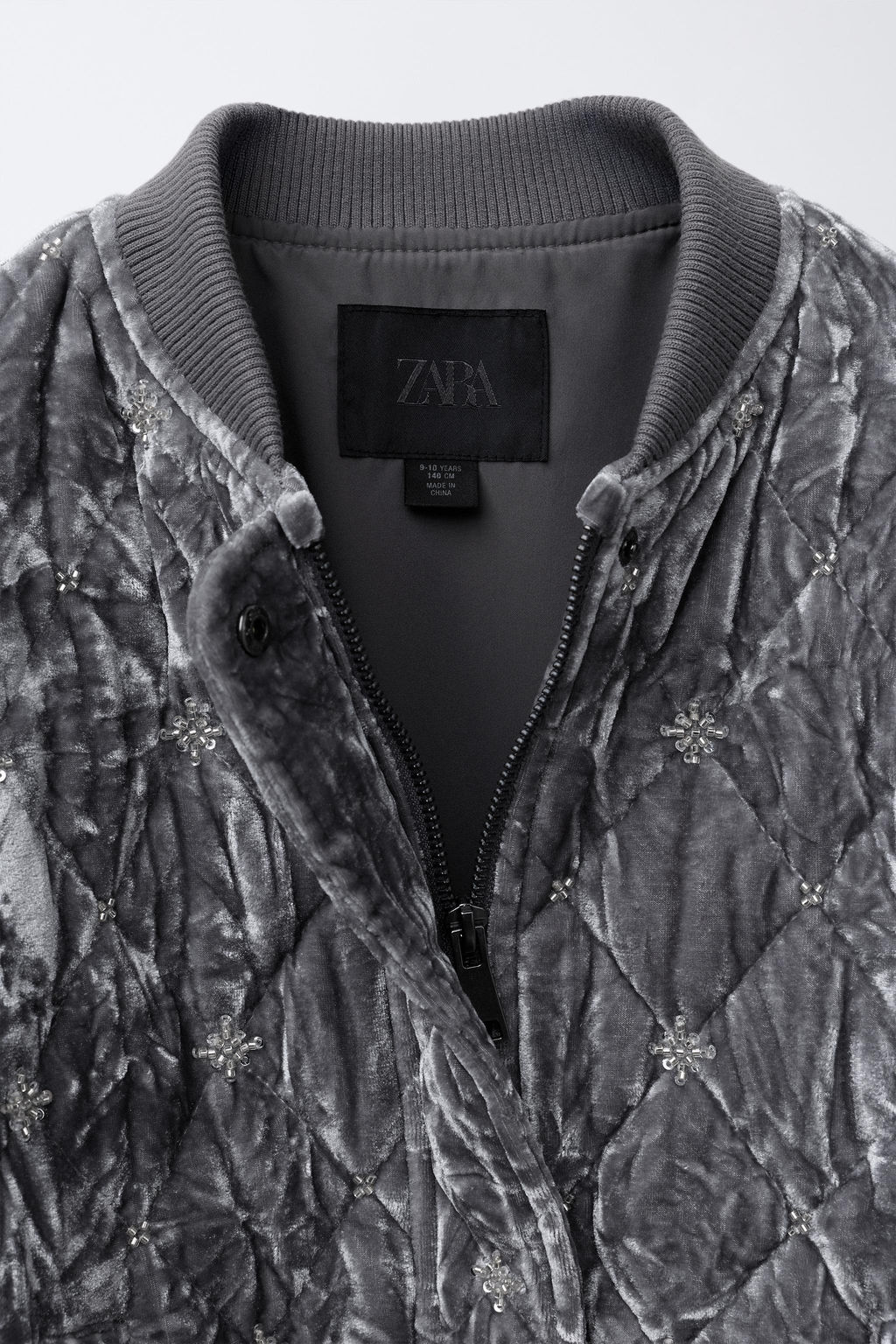 JEWEL VELVET BOMBER JACKET - Zara фото 7