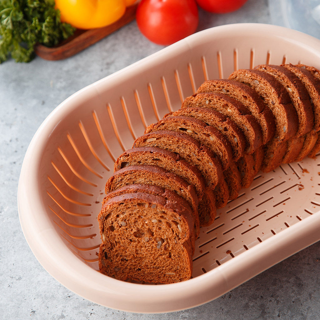 Гречиха Хлебница пластмассовая 31х24х13см, со вставкой, прозрачная крышка, полипропилен, т.м. NECO (Россия) - Домашняя мода фото 8