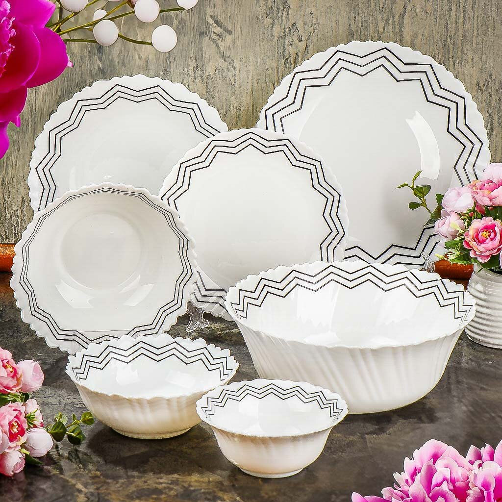 Вэнсдей, тарелка суповая, стеклокерамика, 21 см, круглая,Daniks, BY23LHP95 (448708)  фото 5