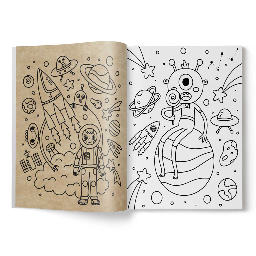 Цена за 5 шт. Арт-раскраска для детей арт. 53519001/ 10 КОСМИЧЕСКИЕ ПРИКЛЮЧЕНИЯ