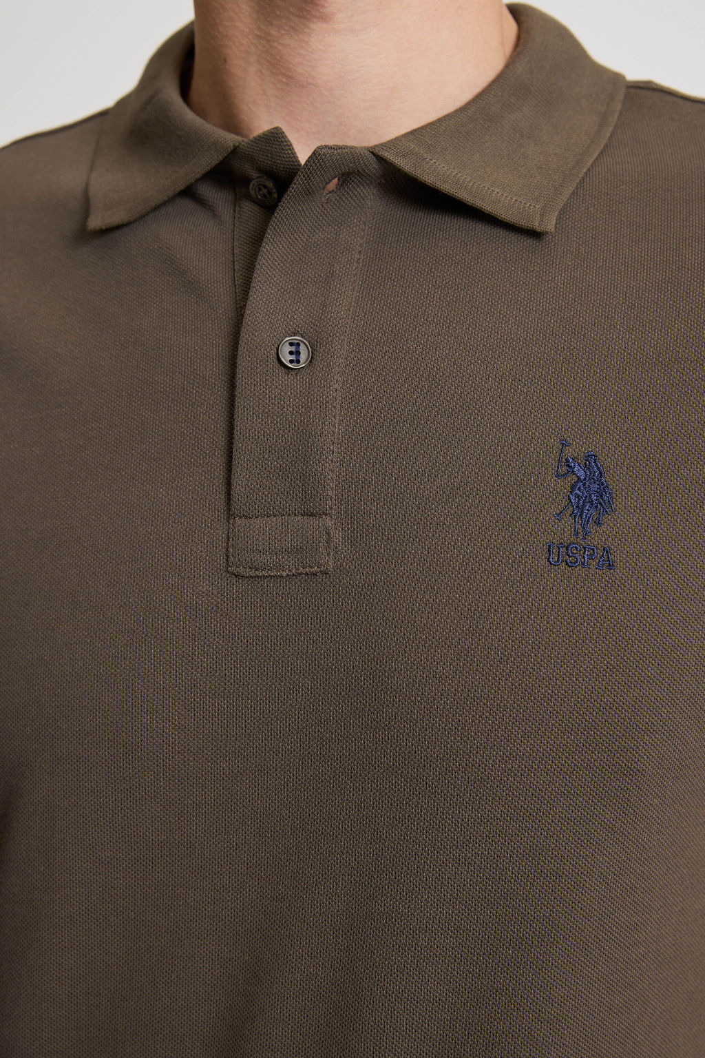 Erkek Koyu Haki Regular Fit Polo Yaka Basic Ti__rt - U.s. polo assn фото 6