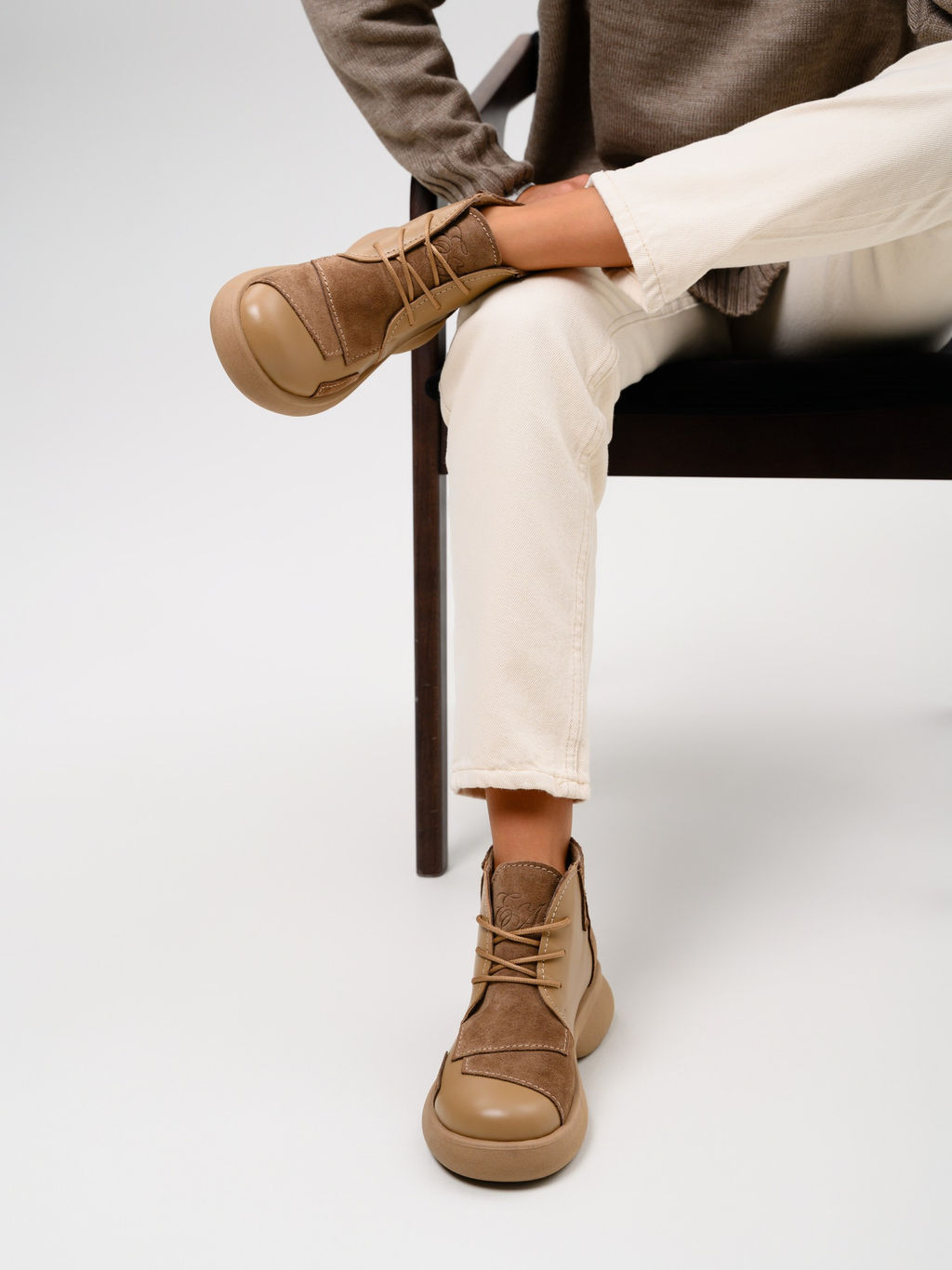 Ботинки EDART 305.927 ka. Круассан+коричневый капучино замша/байка - Ed'art фото 10