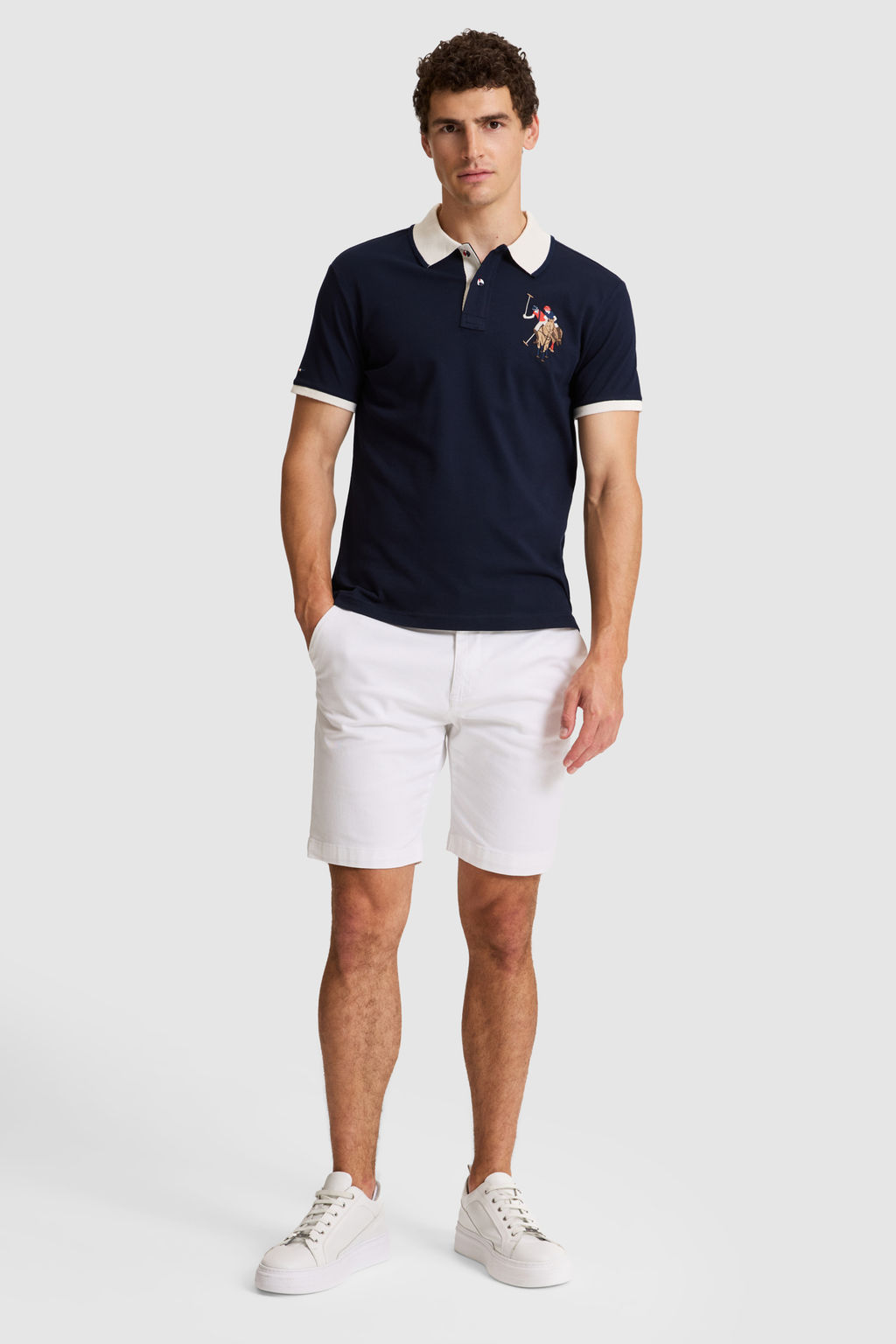 Erkek Lacivert Slim Fit Polo Yaka Basic TiЕГrt - U.s. polo assn фото 4