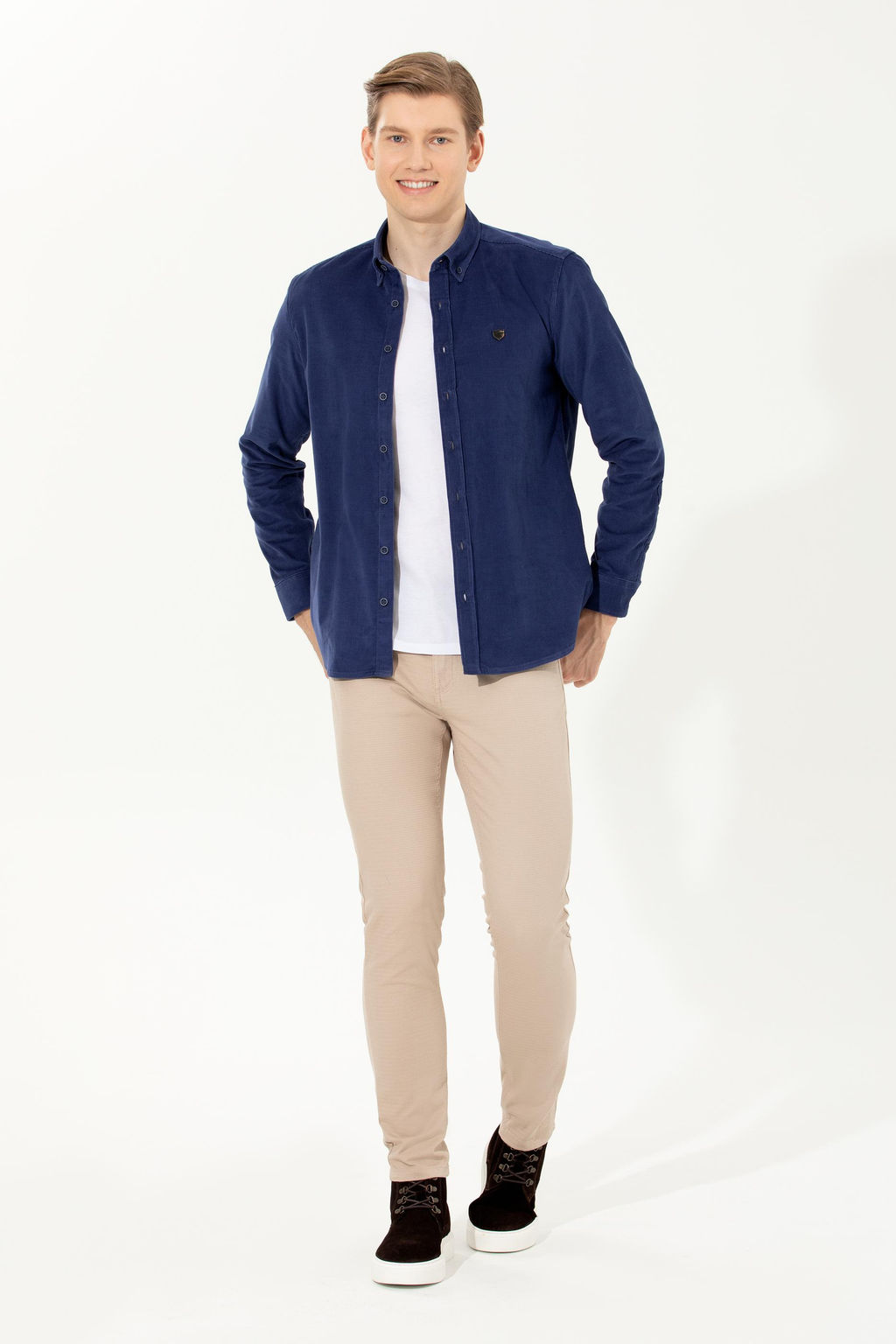 Мужская синяя скидка рубашки с длинным рукавом в корзине - U.s. polo assn фото 8