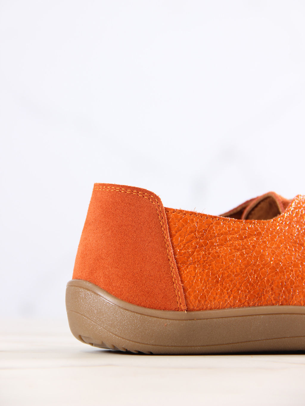 Босоногие туфли 188.natabr.Оранжевый наплак+оранжевая замша