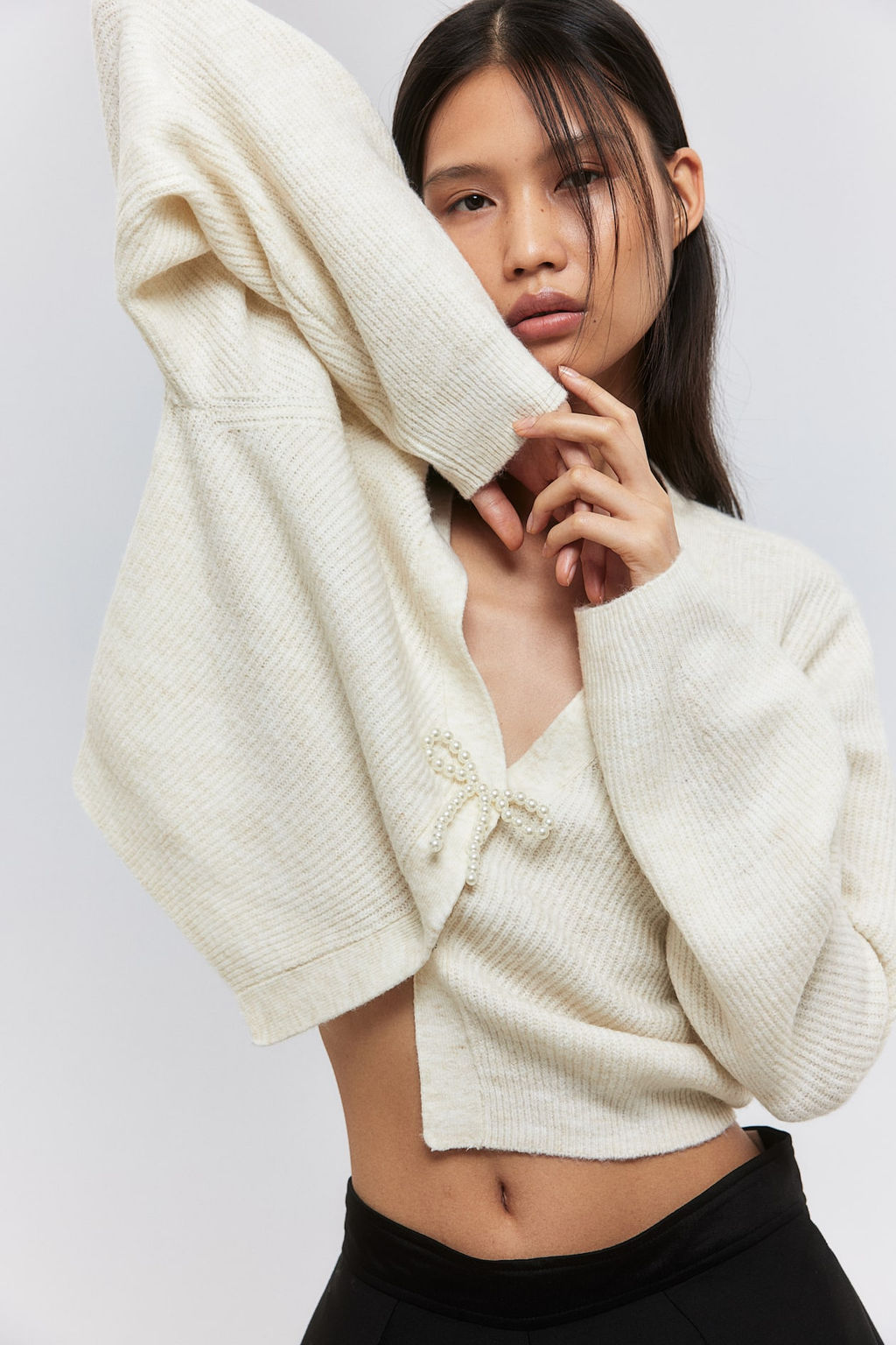 Cardigan en punto de canale con lazo - H&m фото 2