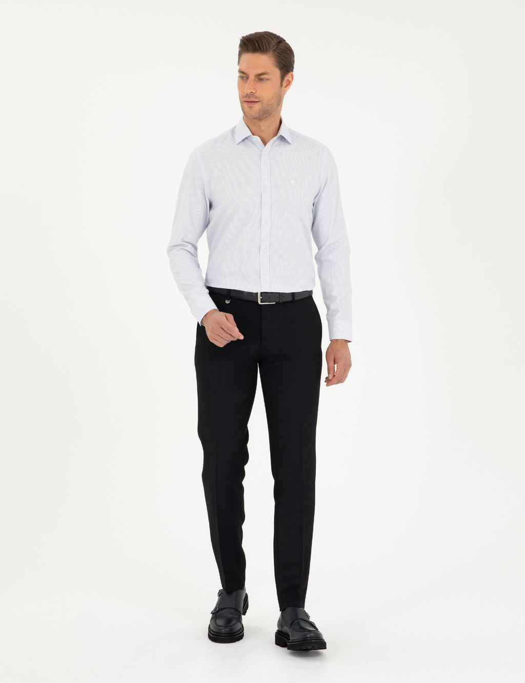 Lacivert Slim Fit Uzun Kollu G_mlek - Pierre cardin фото 4