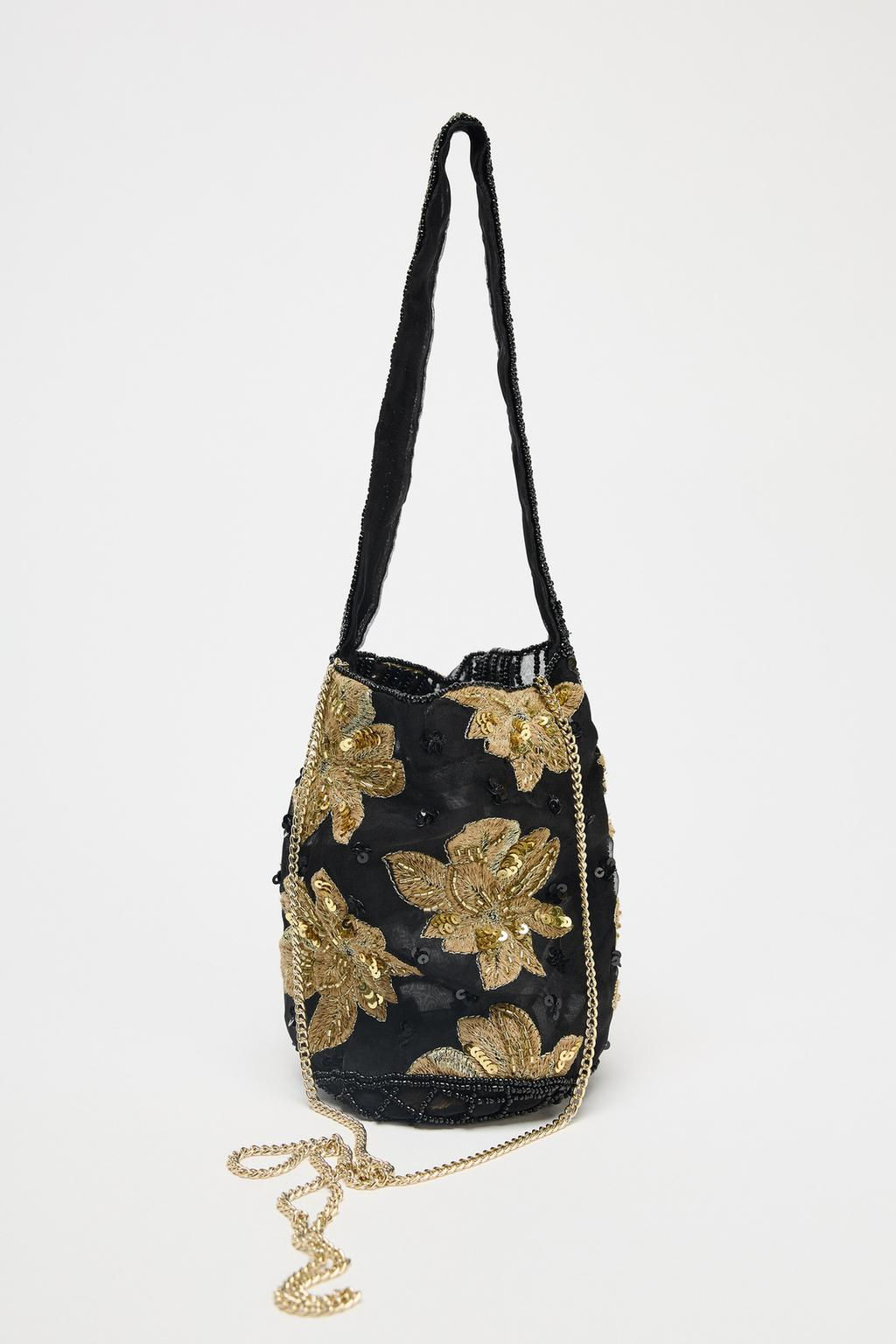 FLORAL EMBROIDERY BUCKET BAG - Zara фото 3