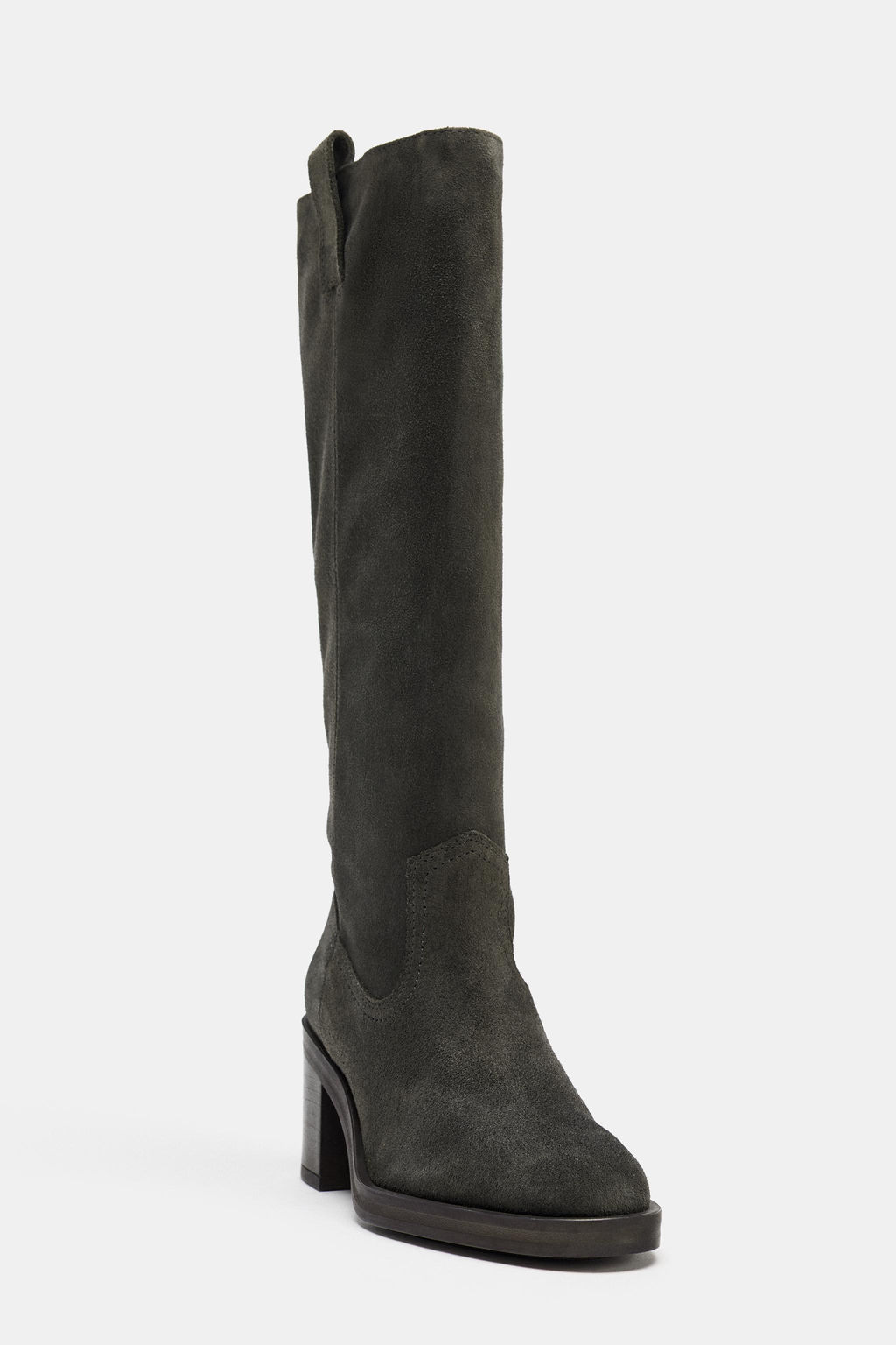 SPLIT SUEDE HEELED KNEE-HIGH BOOTS - Zara фото 5