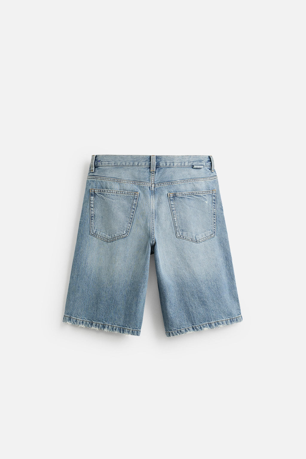 RIPPED BAGGY FIT DENIM BERMUDA SHORTS - Zara фото 7