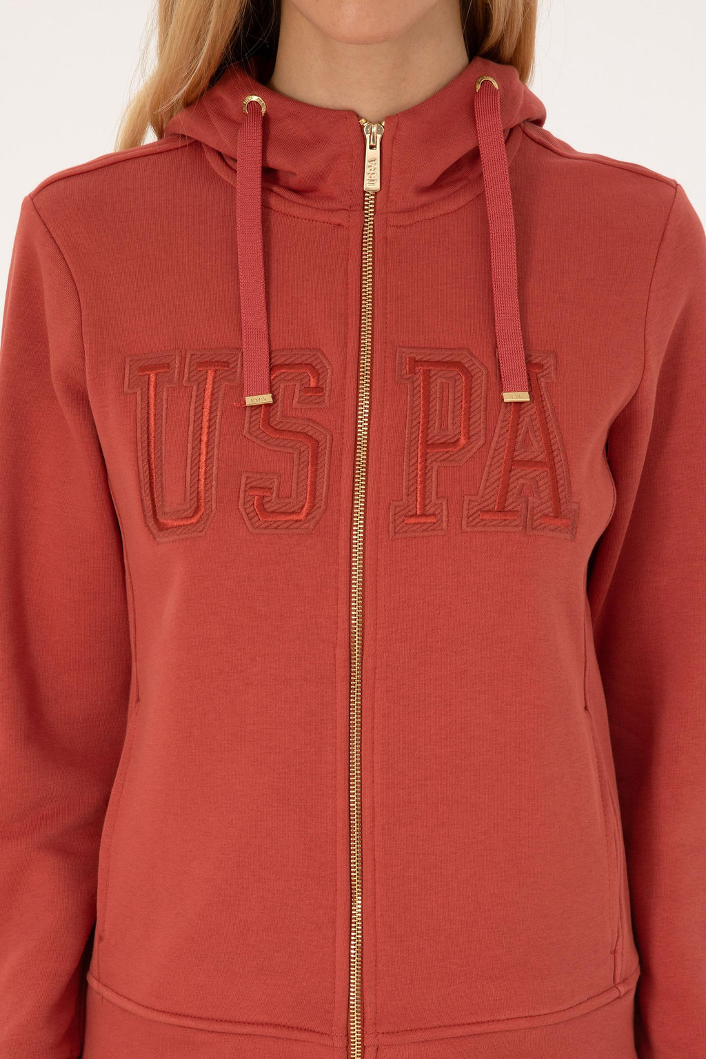 Kad_n Kiremit Fermuarl_ Kap__onlu Basic Sweatshirt - U.s. polo assn фото 6