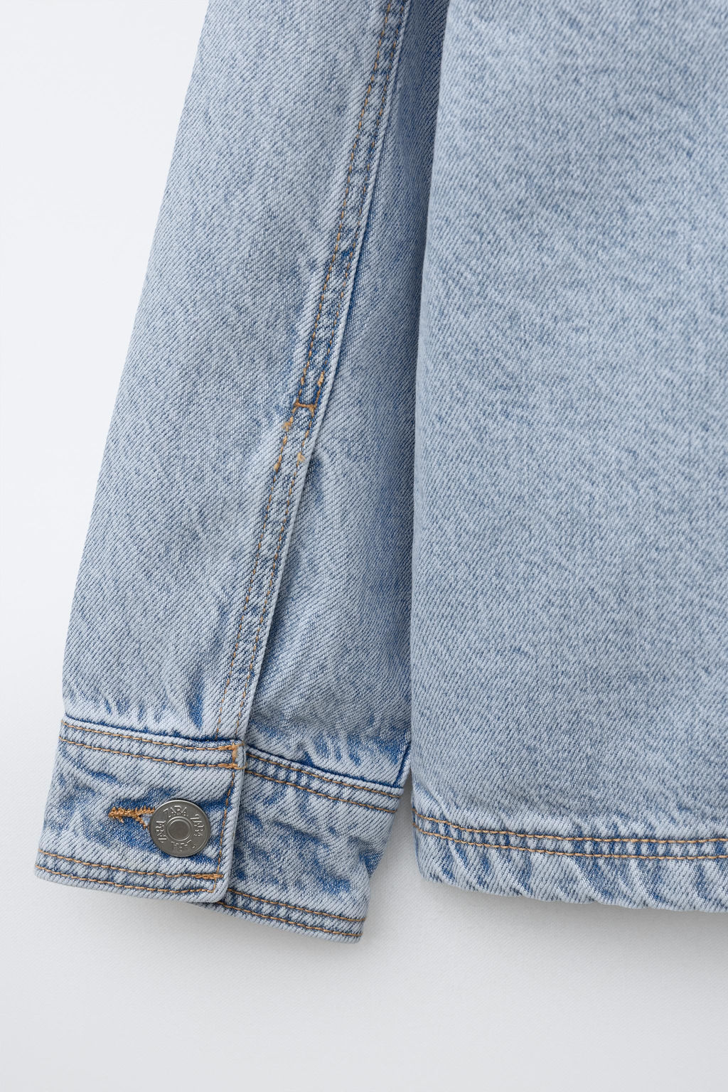 SOBRECAMISA DENIM CAPUCHA DESMONTABLE FELPA / Azul medio - Zara фото 6