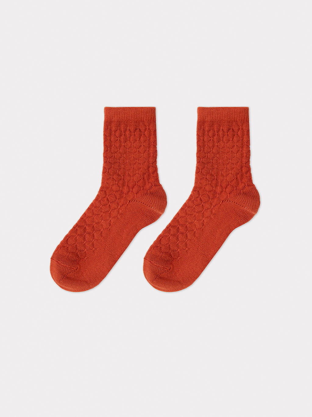 Цена за 5 пар! Носки женские шерстяные оранжевые с текстурой объемных ромбиков св.терракотовый 394K-1553 - Mark formelle фото 3