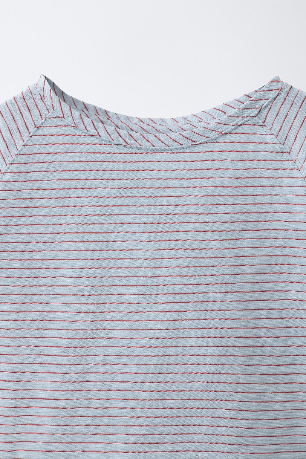 CAMISETA RAYAS MANGA RANGL?N / Azul pastel - Zara фото 3
