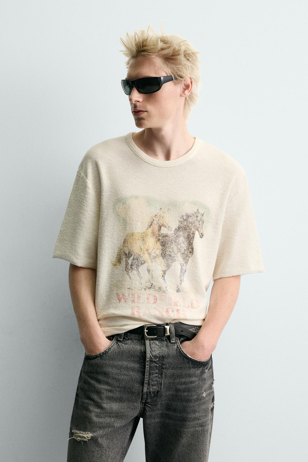 CONTRAST PRINT KNIT T-SHIRT - Zara фото 2