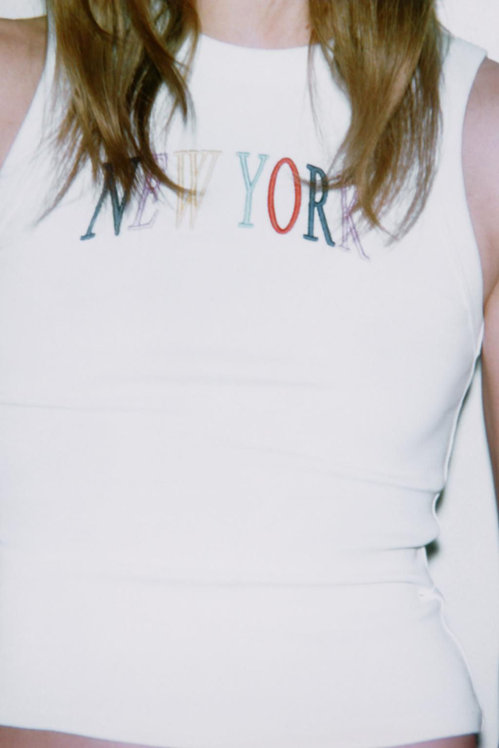 EMBROIDERED SLOGAN TOP - Zara фото 7