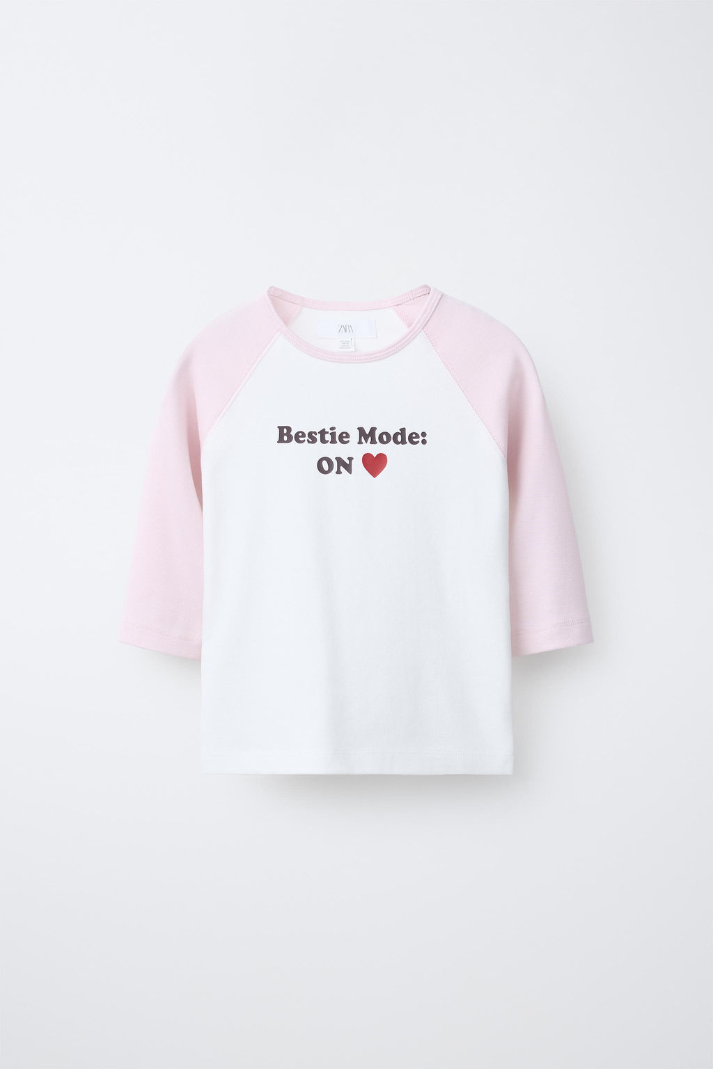 CAMISETA MANGA RANGLAN TEXTO CON MODAL / Rosa / Blanco - Zara фото 2