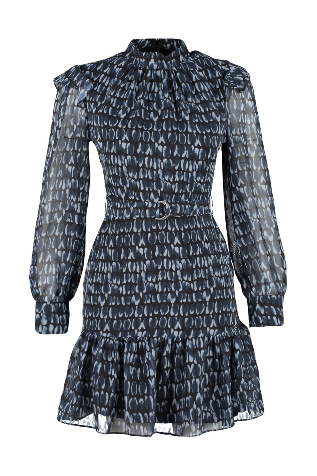 Trendyolmilla Lacivert Kusakl? Belden Ac?lan F?rf?r Detayl? Mini Astarl? Dokuma K?sl?k Elbise TWOAW24EL00740  фото 12