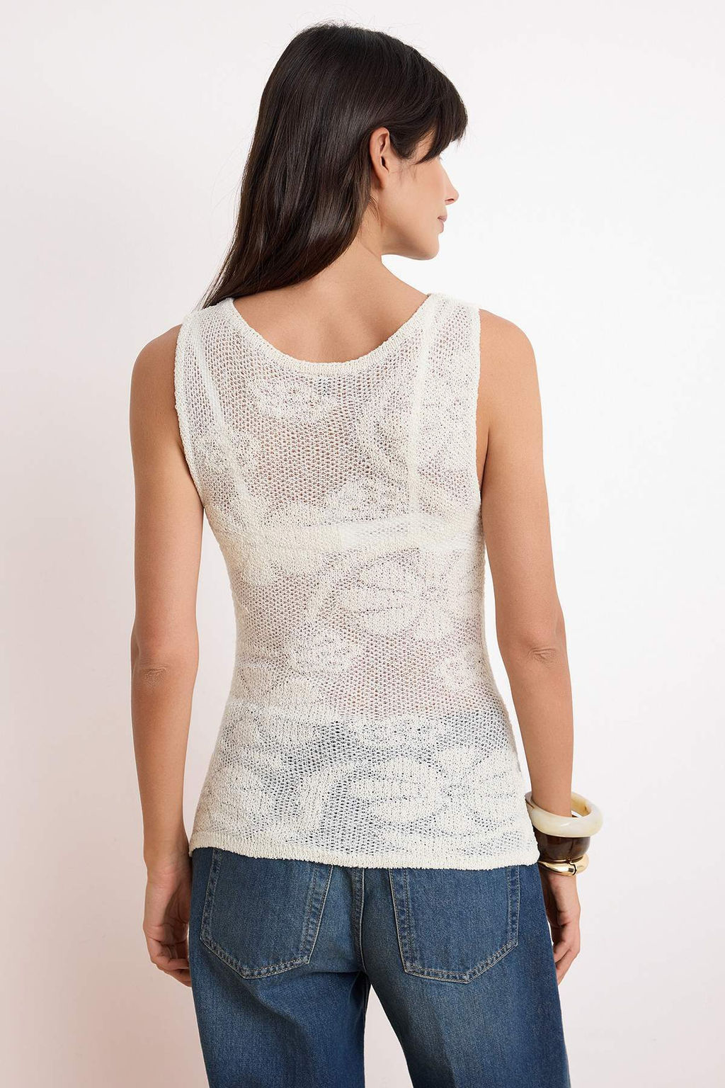 Ekru Bisiklet Yaka Fitted Dokulu Triko Ince Bluz TWOSS26BZ00316 - Trendyolmilla фото 4