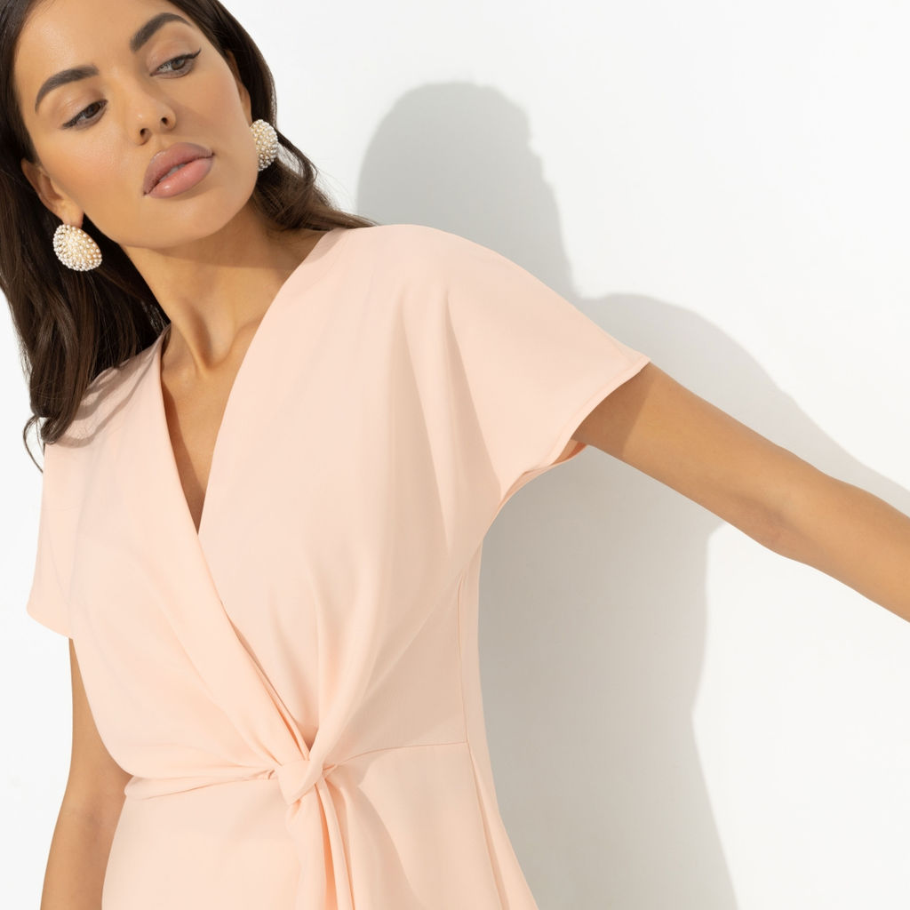 Блуза с декоративной драпировкой, Откройся желаниям (оранжевая) - Charutti фото 3