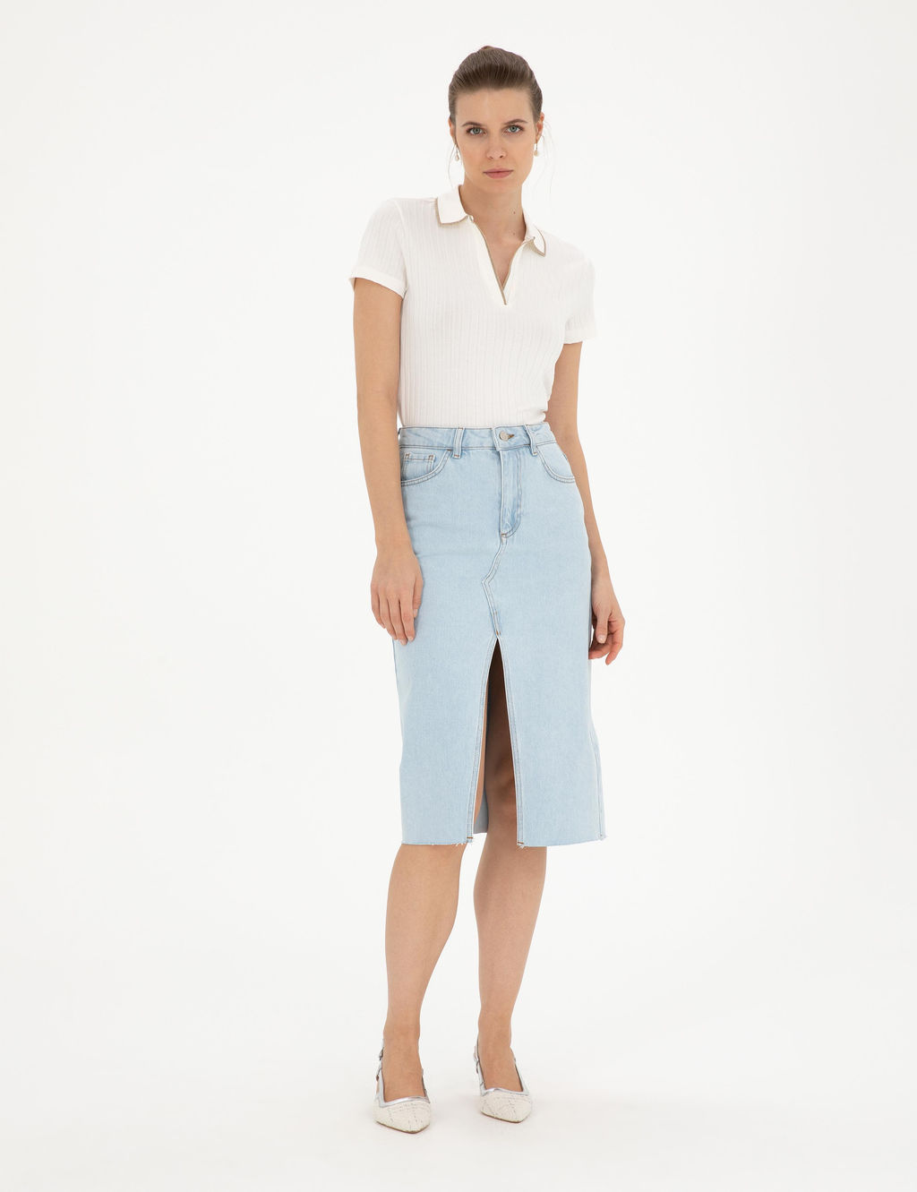 A__k Mavi Slim Fit Jean Etek