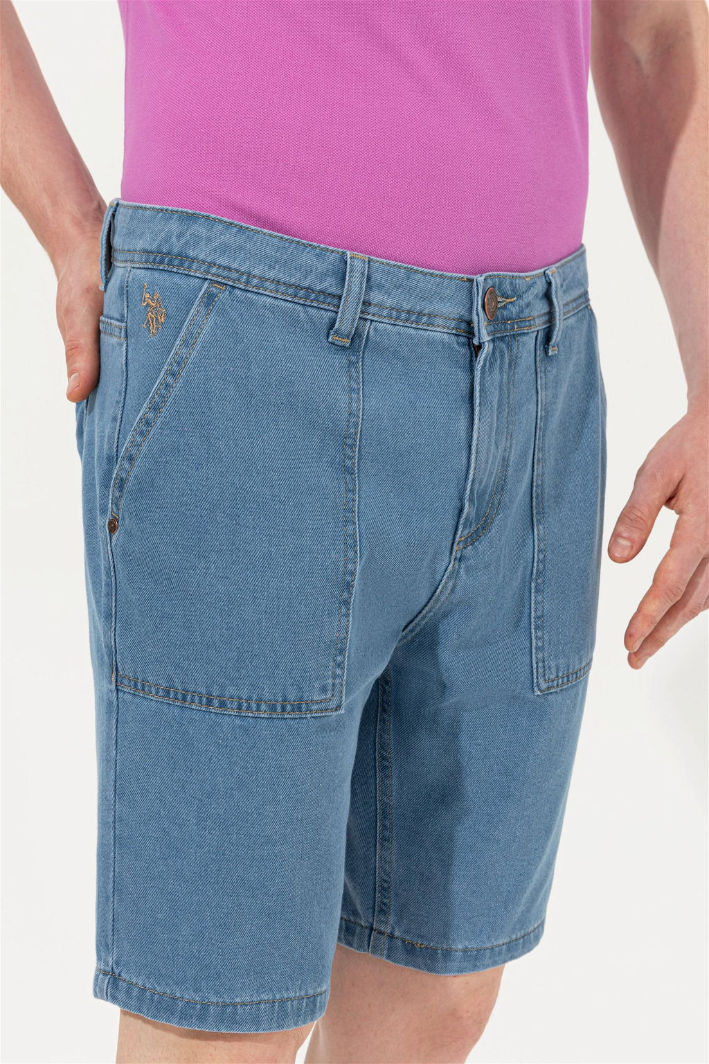 Мужские голубые джинсовые шорты - U.s. polo assn фото 6