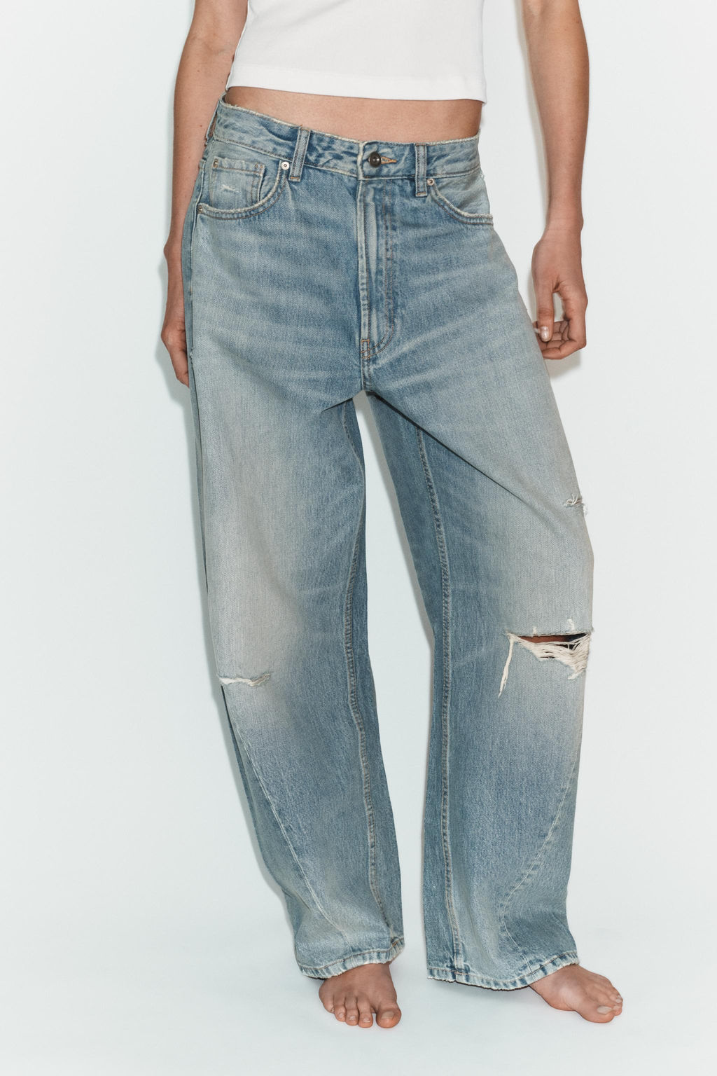 JEANS TRF BAGGY BALLOON TIRO MEDIO / Celeste - Zara фото 2