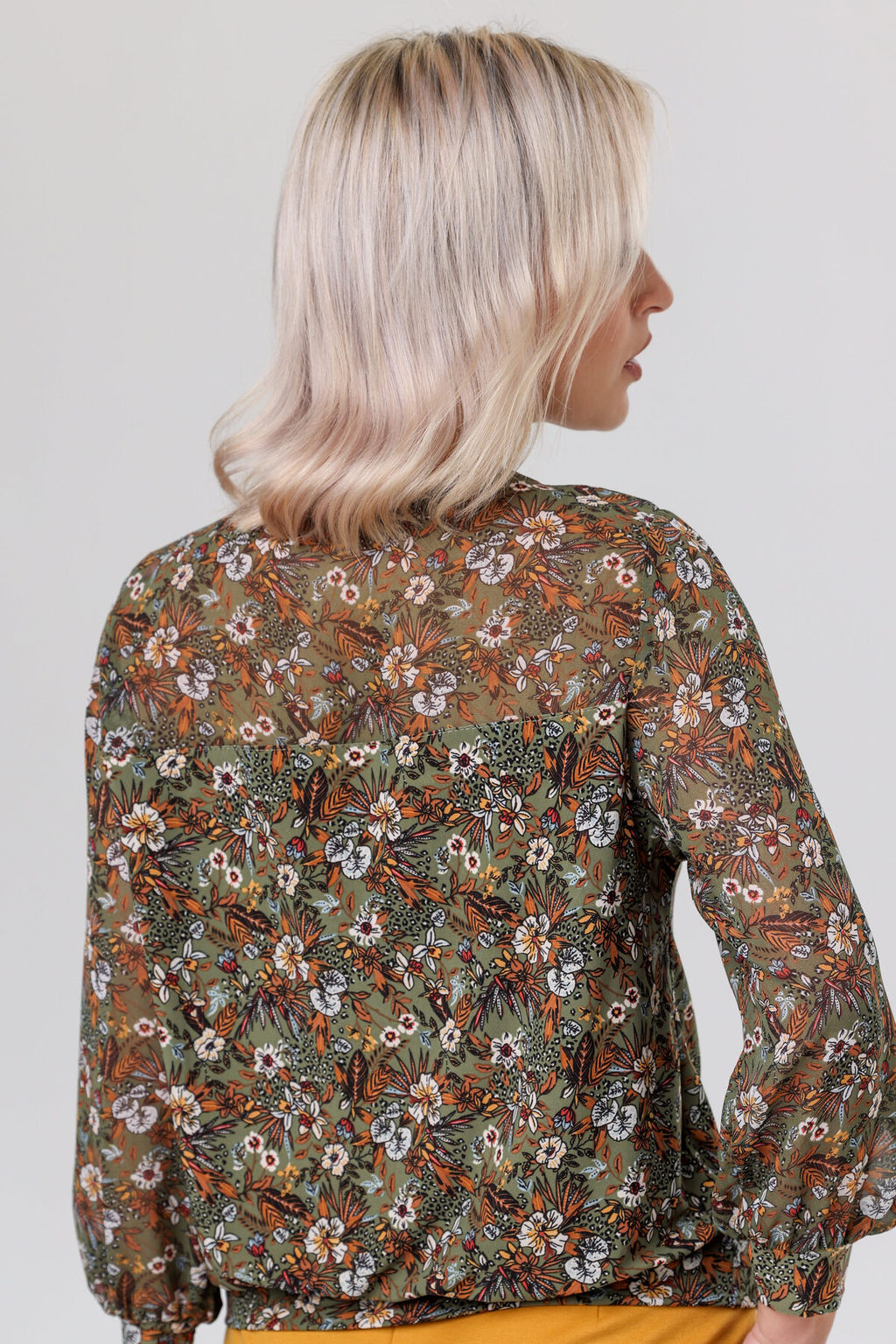 Блузка женская 4130-24/09/Оливково-зеленый, коричневый - Rise фото 4