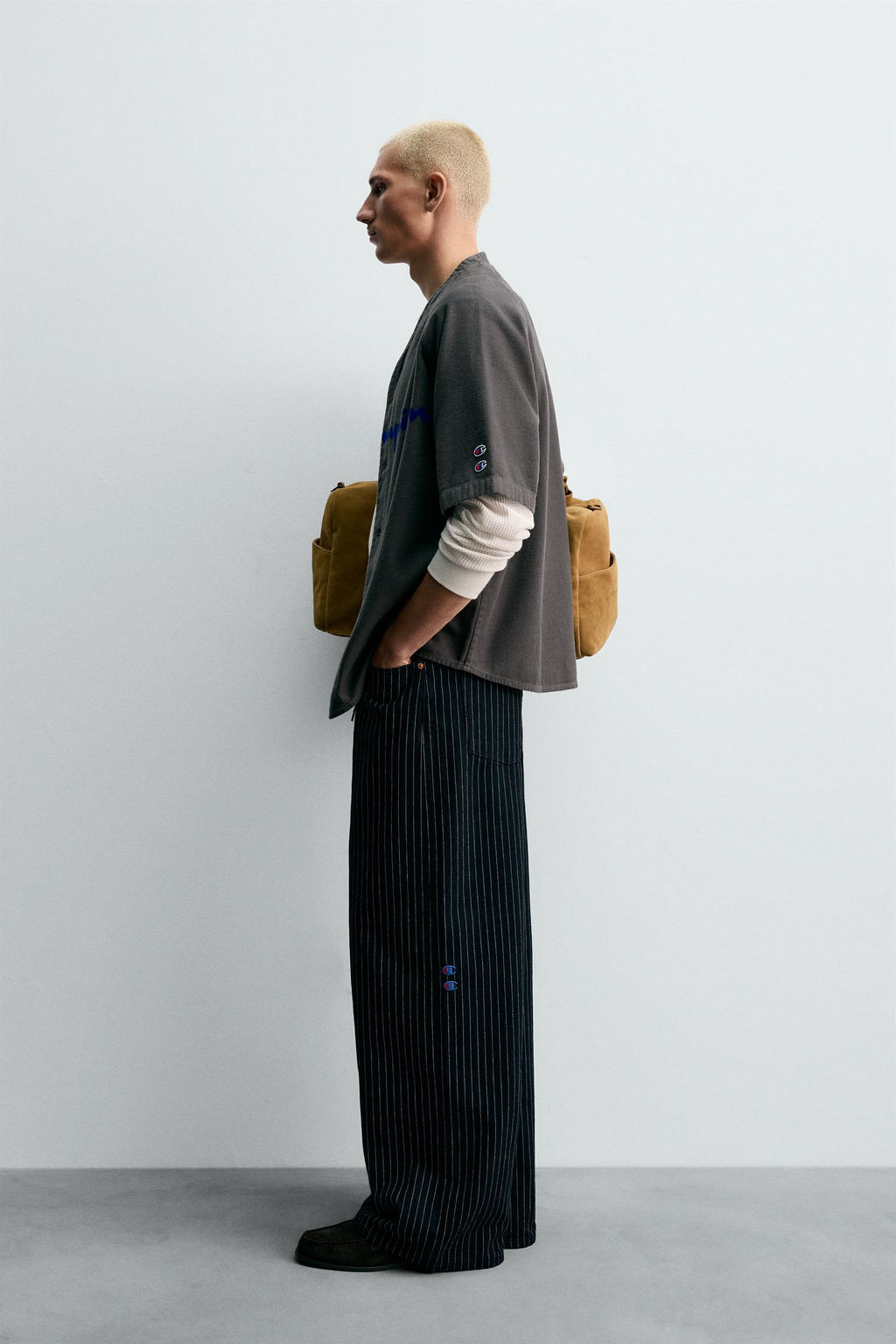 CHAMPION ® X ZARA PRINTED BASEBALL SHIRT  фото 4