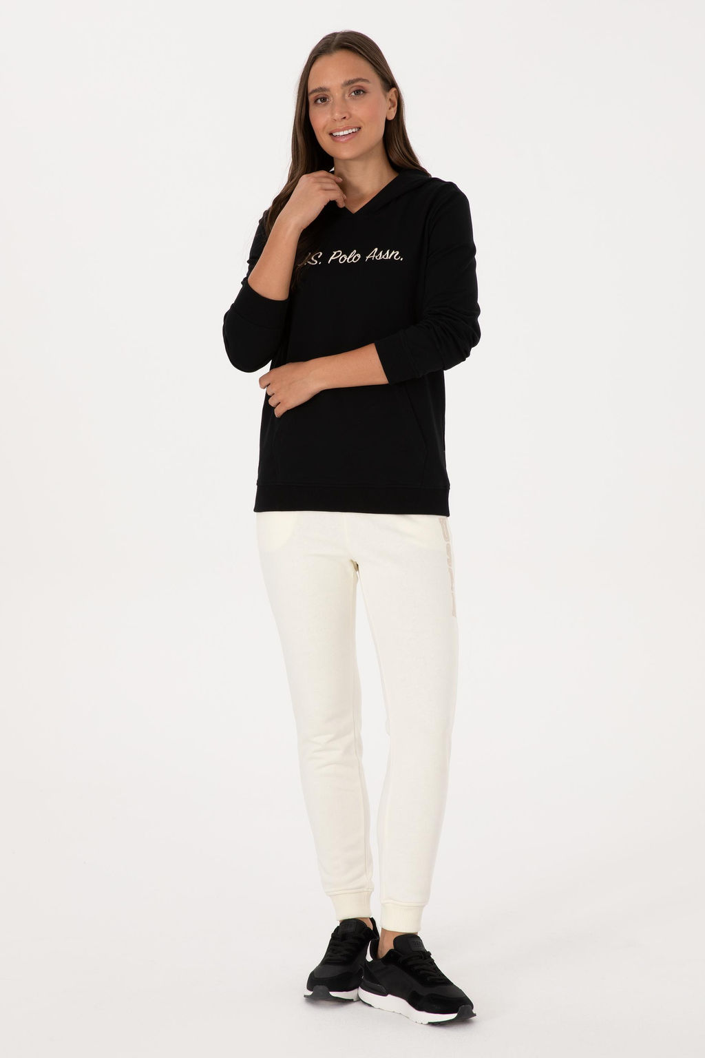 Kad_n Siyah Kap__onlu Sweatsh_rt Sepette S_rpriz _ndirim - U.s. polo assn фото 4