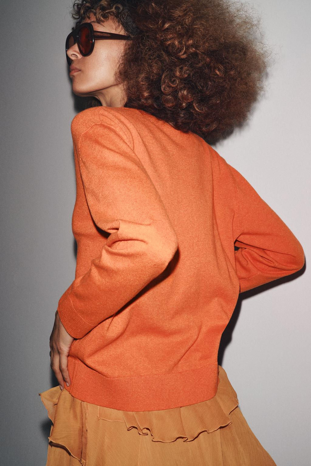 PLAIN KNIT V-NECK SWEATER - Zara фото 4