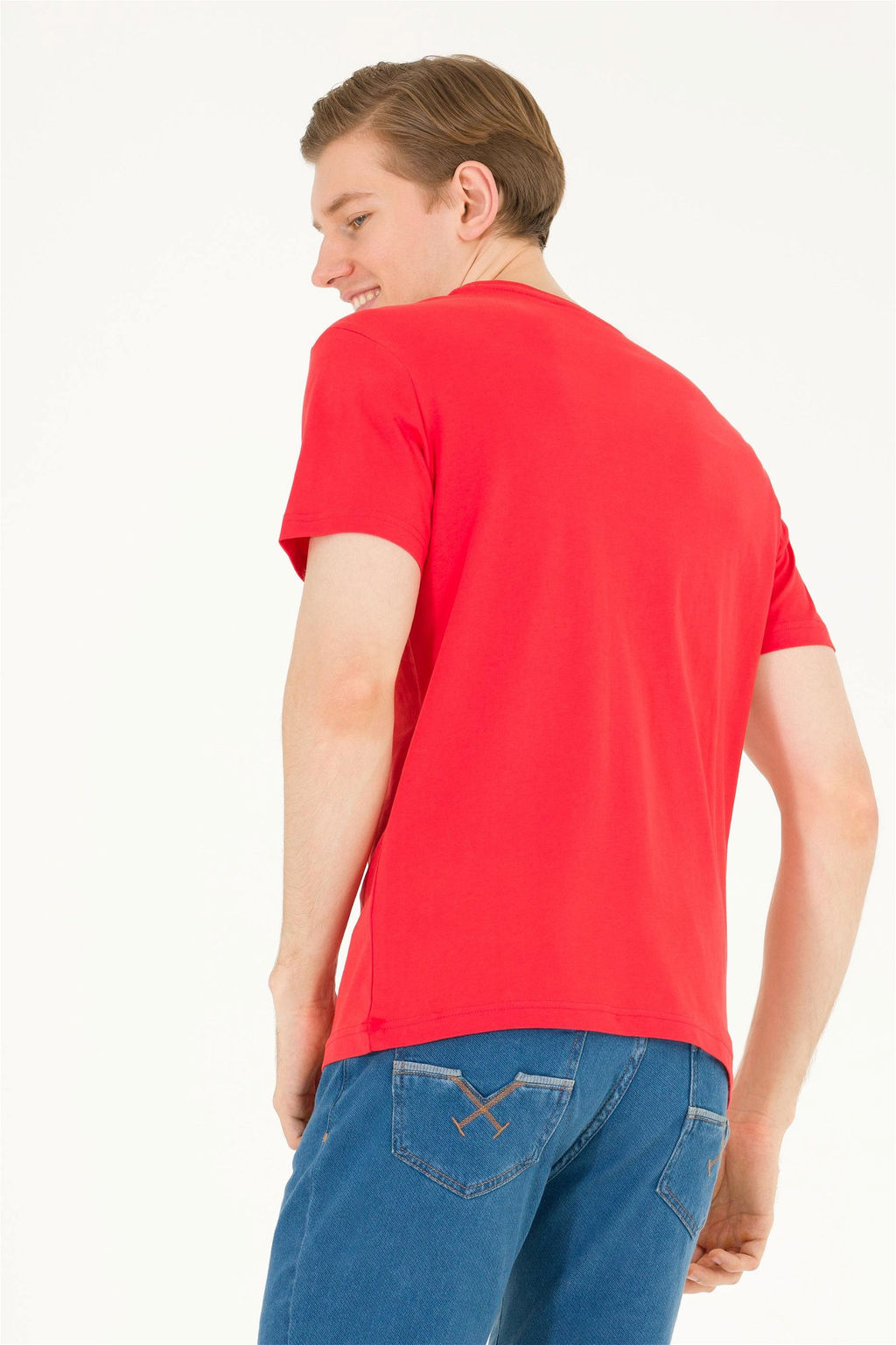 U. S. Polo Assn Мужская красная базовая футболка с круглым вырезом - U.s. polo assn фото 12