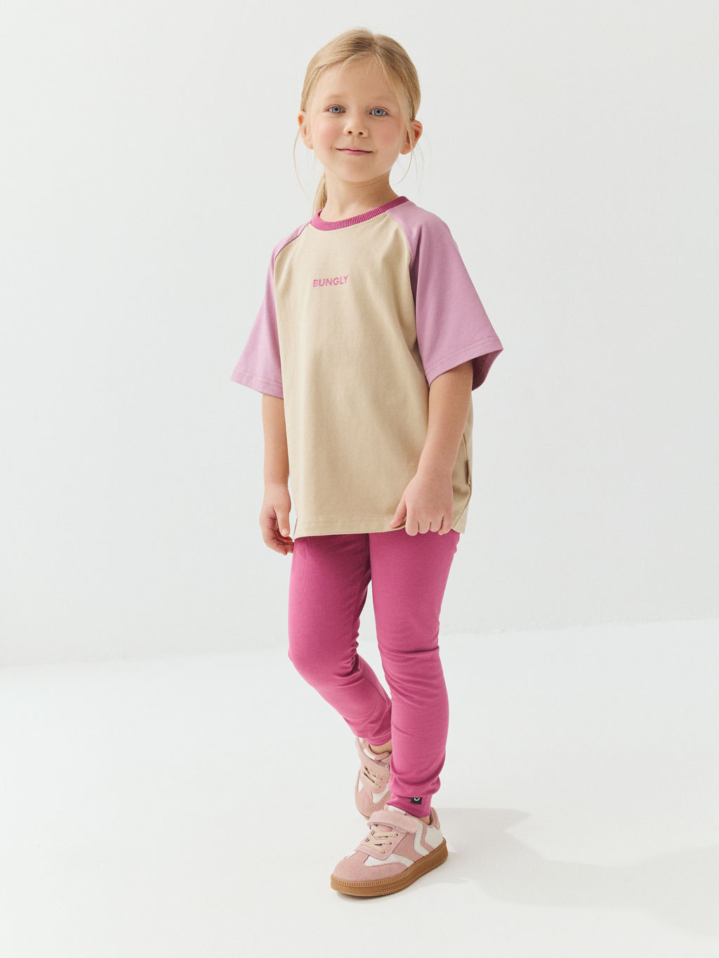 Футболка Колор блок "Крем-брюле/Орхидея"