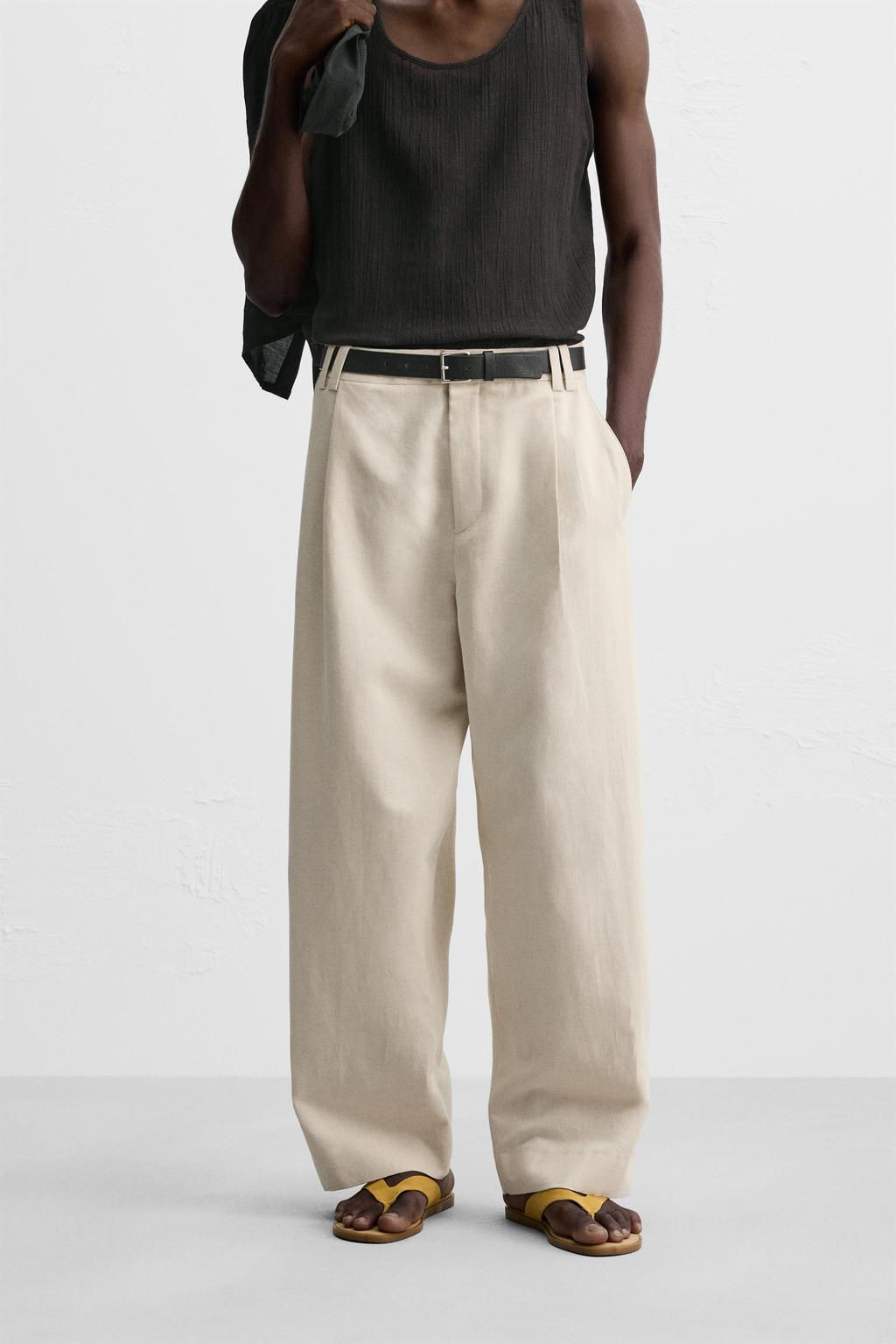 COTTON - LINEN BALLOON FIT TROUSERS - Zara фото 2