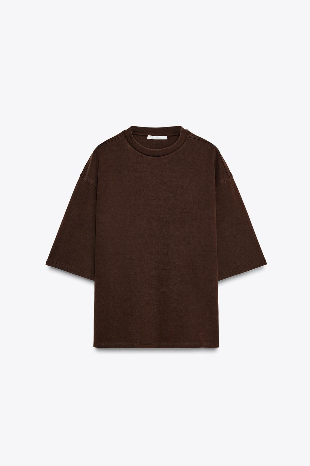 WASHED EFFECT INTERLOCK T-SHIRT - Zara фото 21