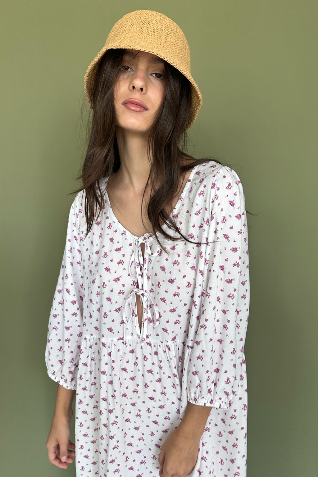 Платье женское MOON085/03/Белый, розовый - M&G all natural фото 4