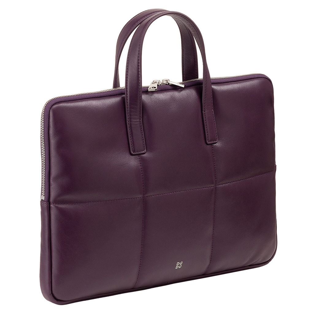 Итальянская кожаная сумка-портфель для ноутбука DuDu серии Togean | темно-фиолетовый
