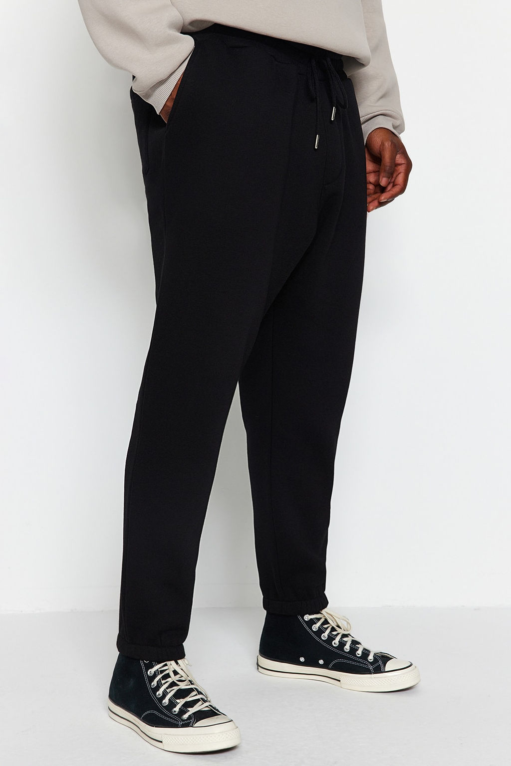 Siyah Buyuk Beden Regular/Normal Kesim Lastik Paca Jogger Polarl? Esofman Alt? TMNAW24AJ00002