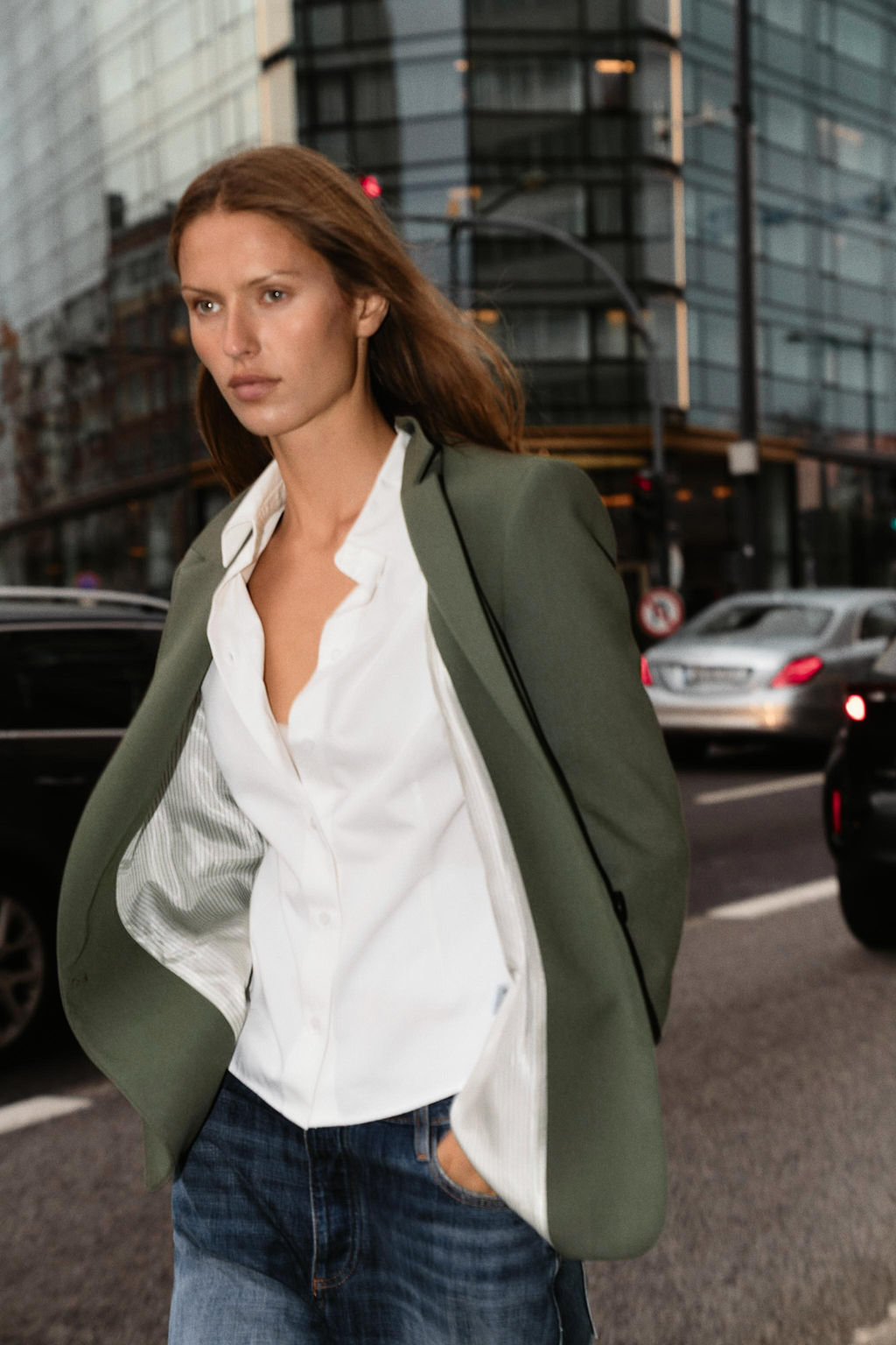 BLAZER RECTA HOMBRERAS / Khaki - Zara фото 2